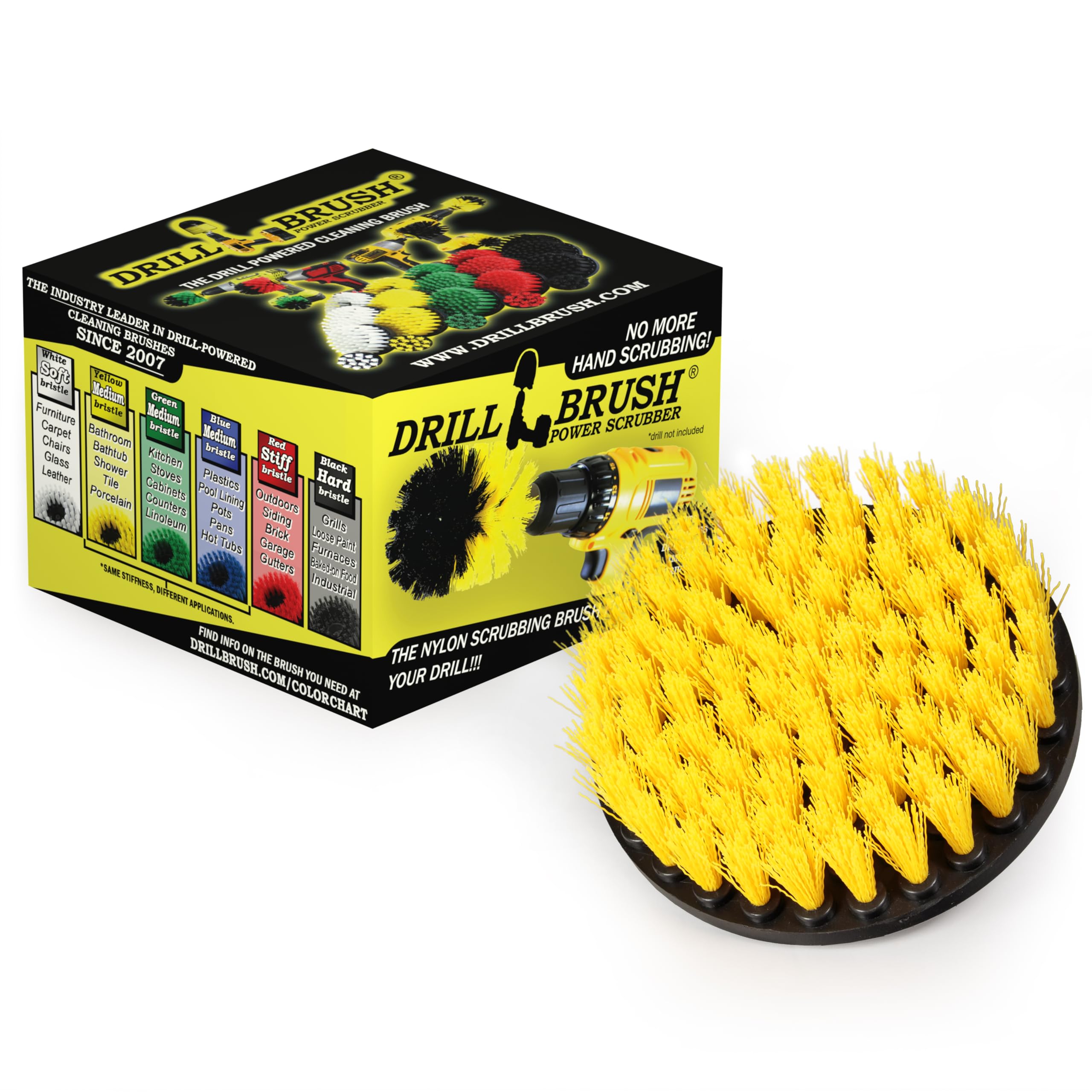 Power Drill Brush Attachment Set - Heavy Duty Bathroom Cleaning Brushes for Showers, Tubs & Tiles - Drill-Powered Scrub Brush Kit for Grout, Stains & Tough Cleaning - Perfect for Deep Cleaning Bathrooms, Kitchens & Outdoor Surfaces