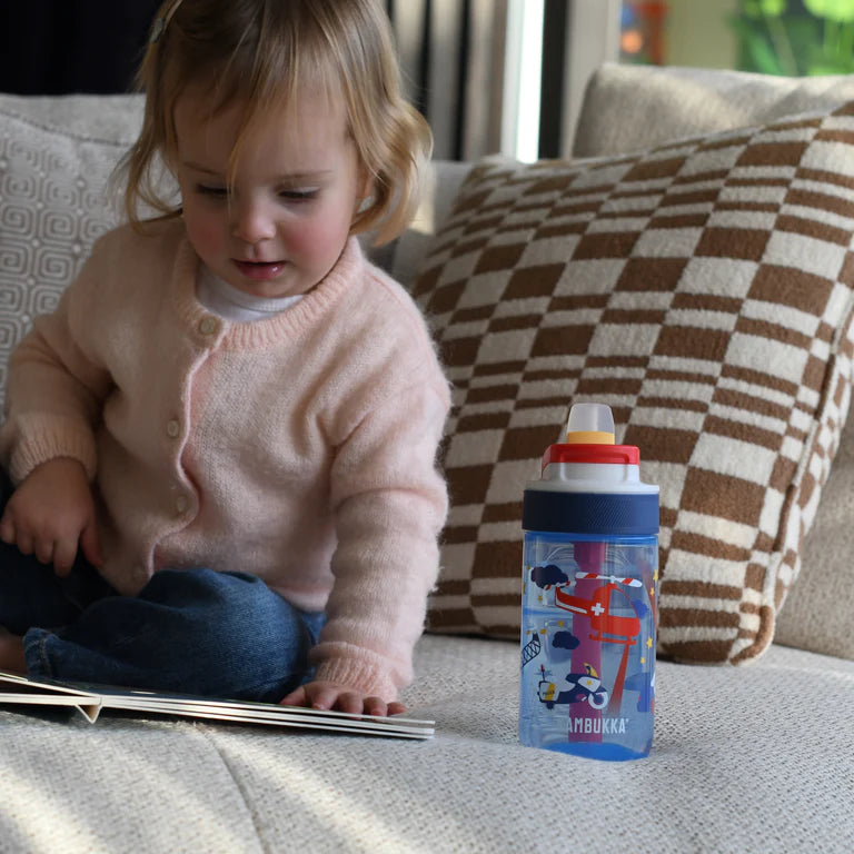 Lagoon Kids Water Bottle with Straw - 400ml BPA-Free Leak Proof Water Bottle for Boys & Girls - Cute Animal Designs - Perfect for School, Sports & Outdoor Activities