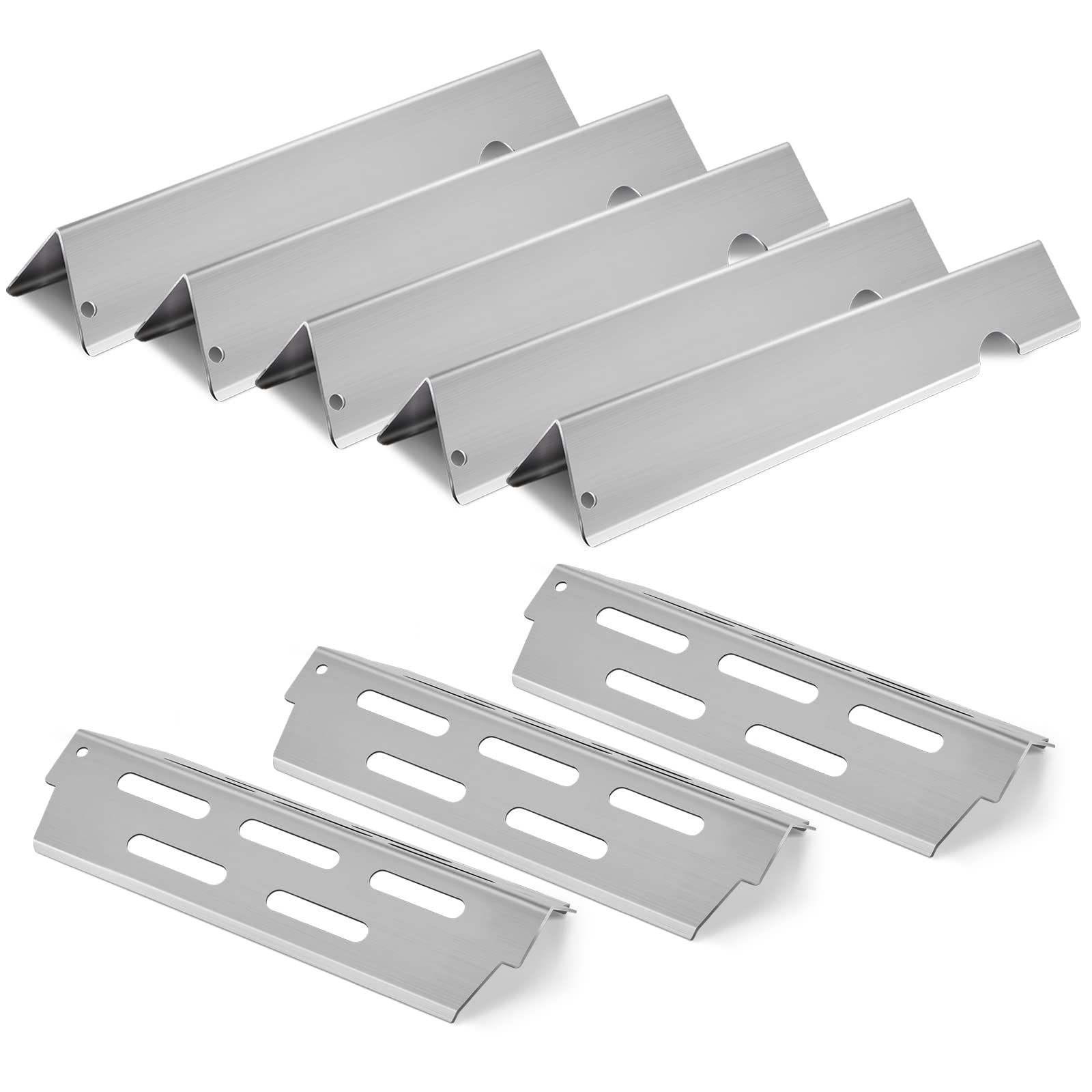 Kalomo Stainless Steel Grill Flavorizer Bars Replacement Parts for Weber Genesis II E-310 E-335 S-335 & LX S-340 - 17 Inch Heat Deflectors (Compatible with 66032 66040) - Durable BBQ Accessories for Backyard Grilling & Outdoor Cooking