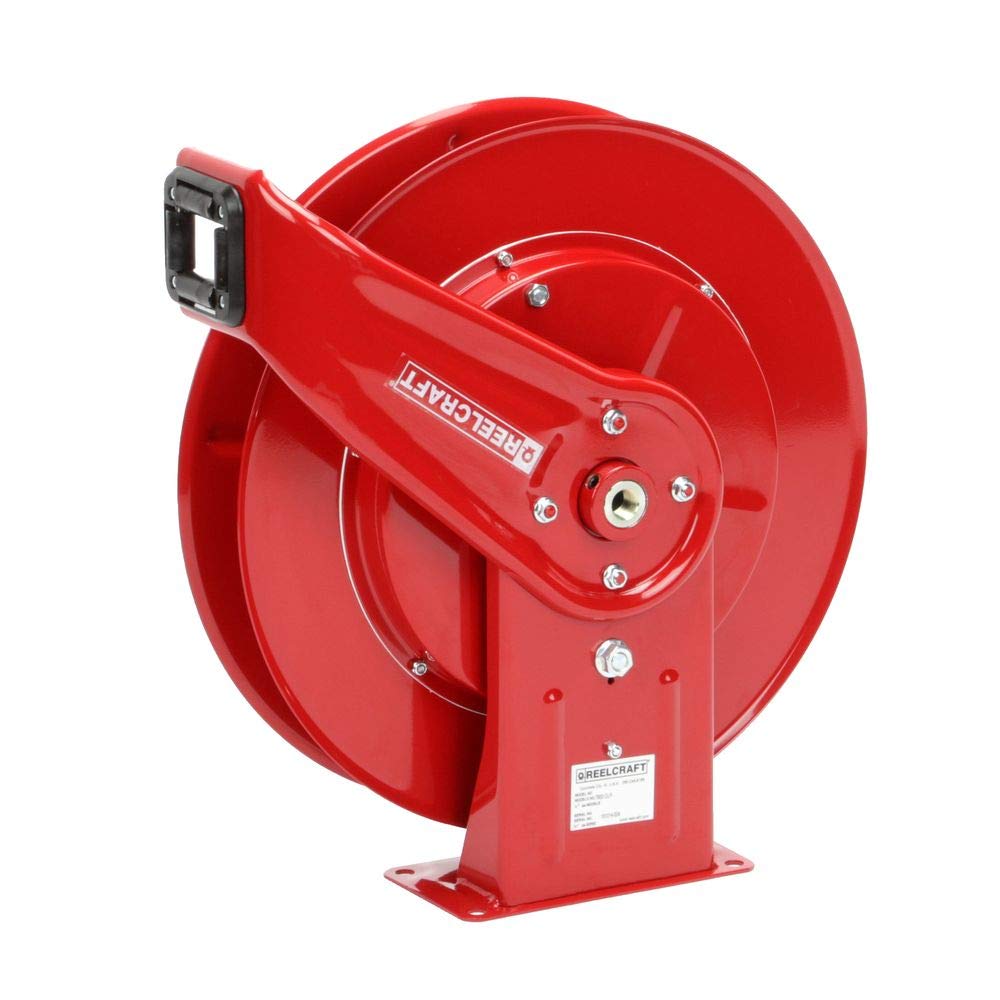 Reelcraft 7600 OLP Heavy Duty Spring Retractable Hose Reel - 50 Foot Commercial Grade Air & Water Hose Reel (Hose Not Included) - Ideal for Workshops, Garages, and Outdoor Watering