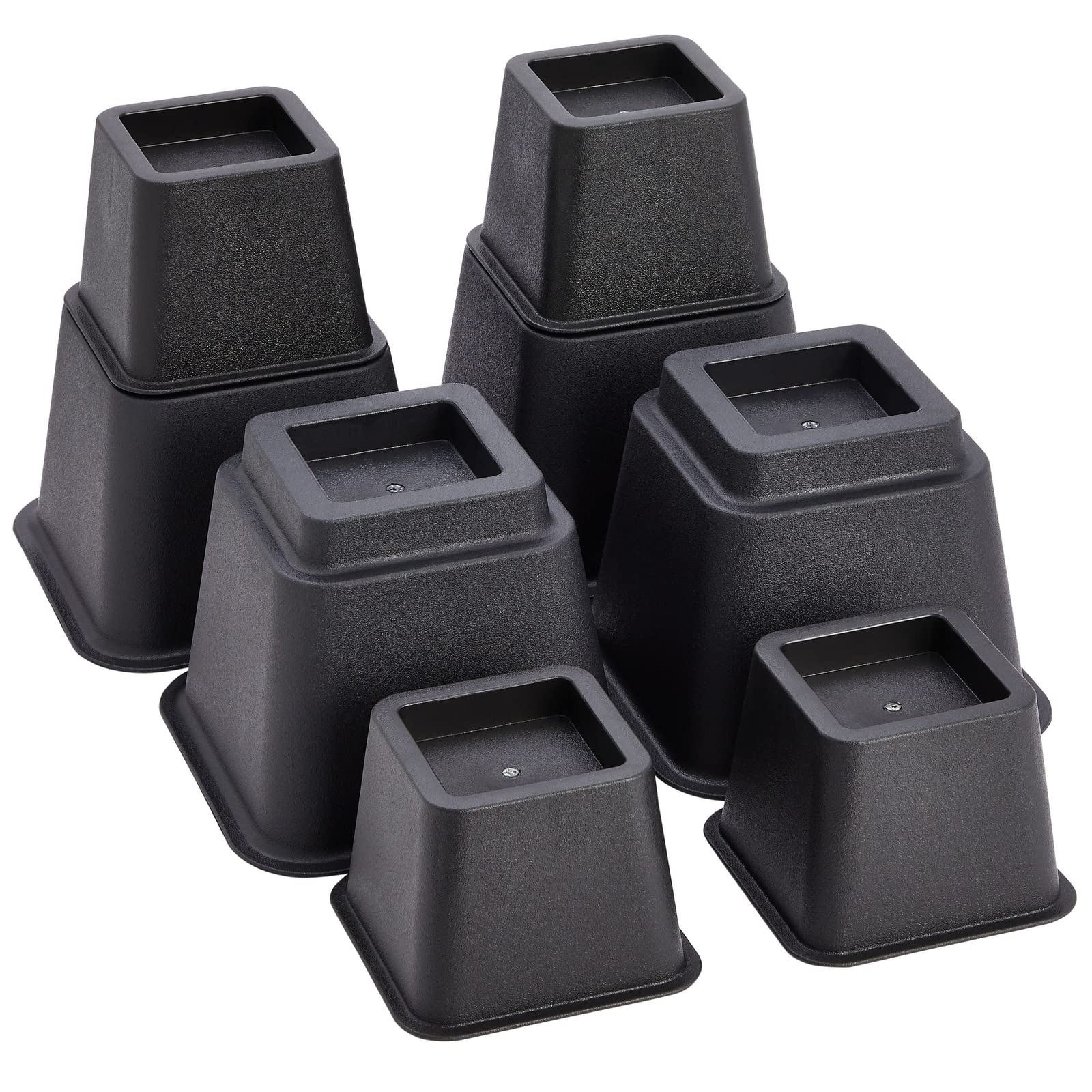 Juvale 8-Pack Heavy Duty Adjustable Bed Risers - 3, 5, 8 Inch Height Options for Platform Beds & Furniture, Supports 1100 lbs (500kg) - Perfect for Dorm Rooms, Home Storage & Raising Furniture for Cleaning