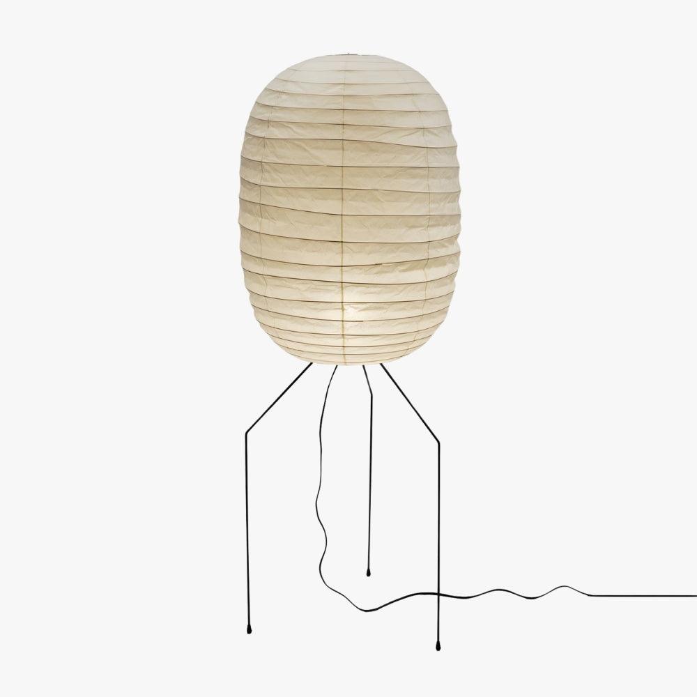 Ellipsa Rice Paper Floor Lamp - Modern Asian Style Handmade Lighting for Living Room, Bedroom, or Patio Decor
