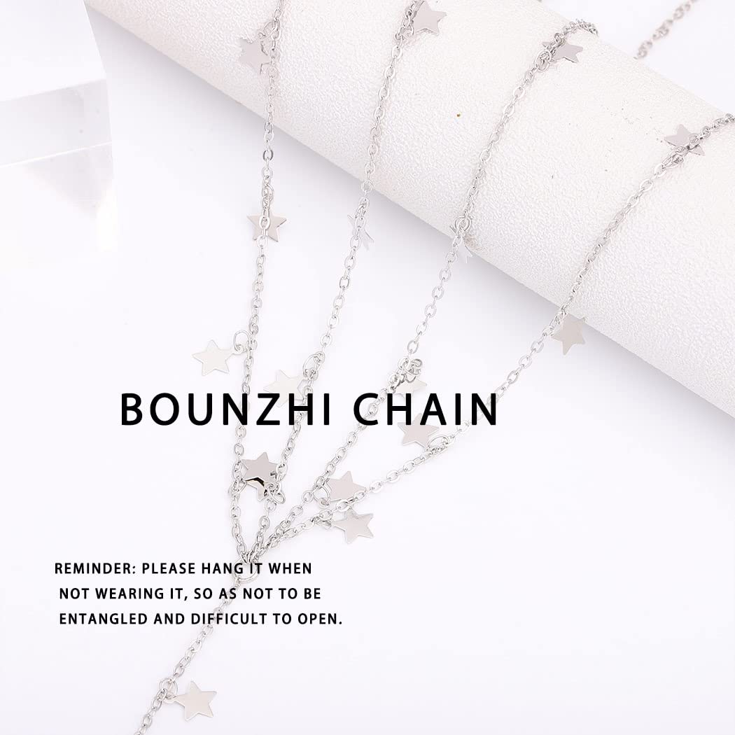 Bounzhi Silver Sexy Body Chain Jewelry for Women - Crossover Thin Bra Bikini Waist Belly Chain - Perfect for Beach Parties, Music Festivals & Boudoir Photography