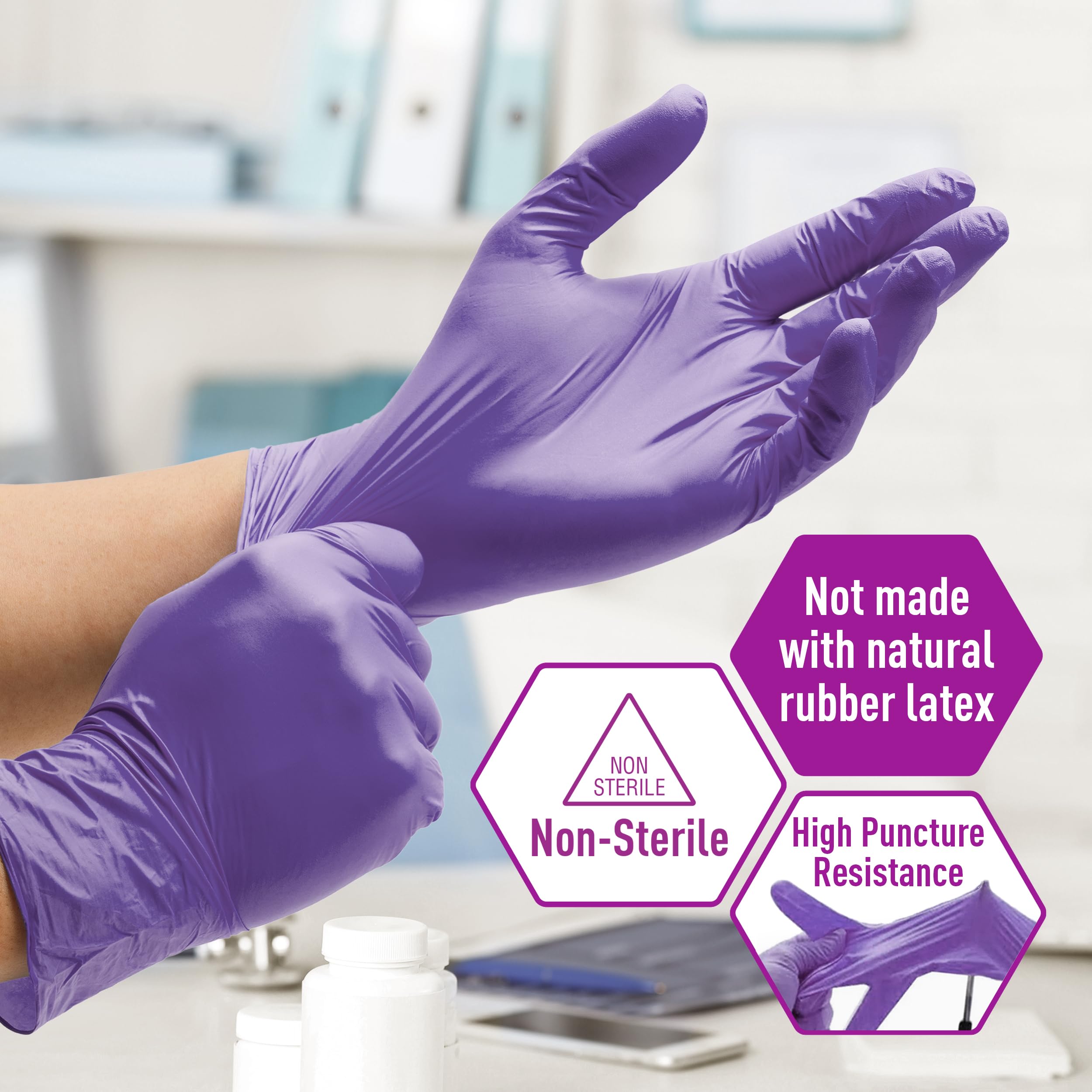 MedPride Powder-Free Nitrile Exam Gloves - Small, Box of 100 | Latex-Free, Disposable Medical Gloves for Healthcare, Tattoo, Food Handling & Cleaning | FDA Approved, Durable & Comfortable Fit