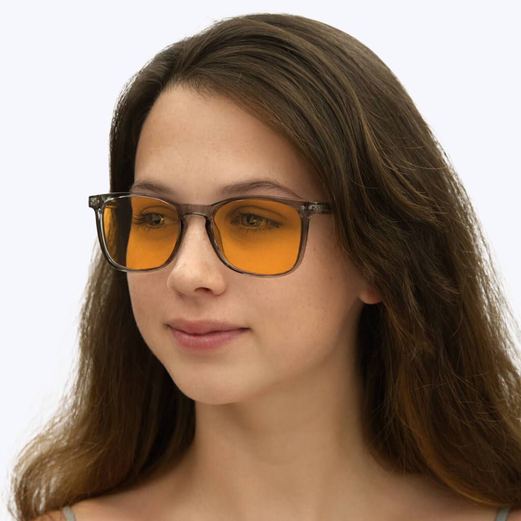 SunDown Taylor Blue Light Blocking Glasses - Pearl Grey Frame for Eye Strain Relief | Computer, Gaming & Nighttime Use