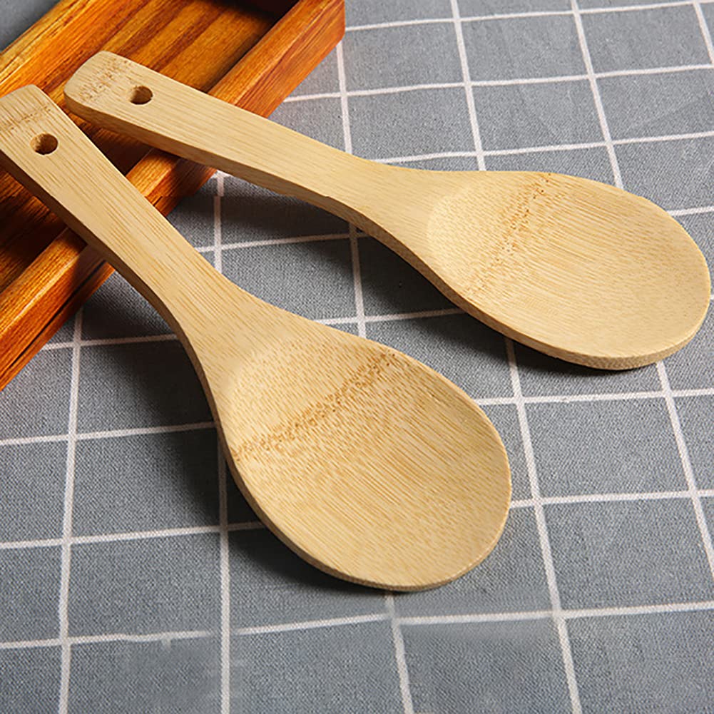 4-Piece Bamboo Non-Stick Rice Spoon Set - Sushi Paddle & Scooper Spatula for Cooking, Serving, and Meal Prep - Perfect for Rice, Sushi, Stir-Fry & Kitchen Use