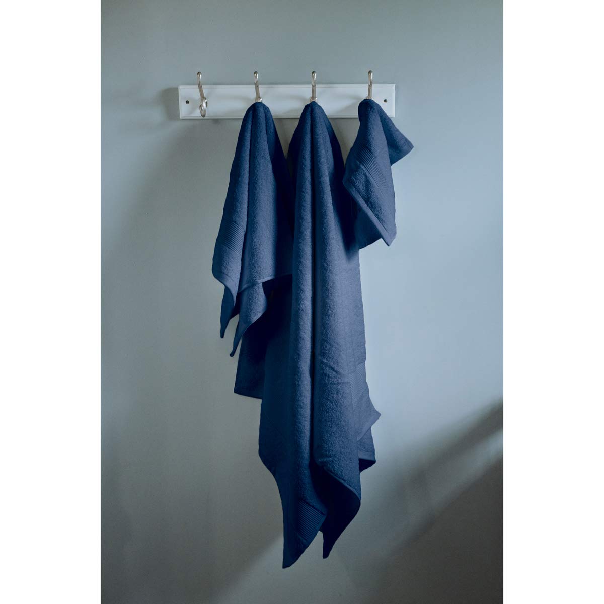 Peacock Alley Liam Turkish Bath Towels - 600 GSM Premium Cotton, Extra-Long Staple Low Twist - Luxury 6-Piece Towel Set in Navy Blue - Soft & Absorbent for Spa, Bathroom & Hotel Use