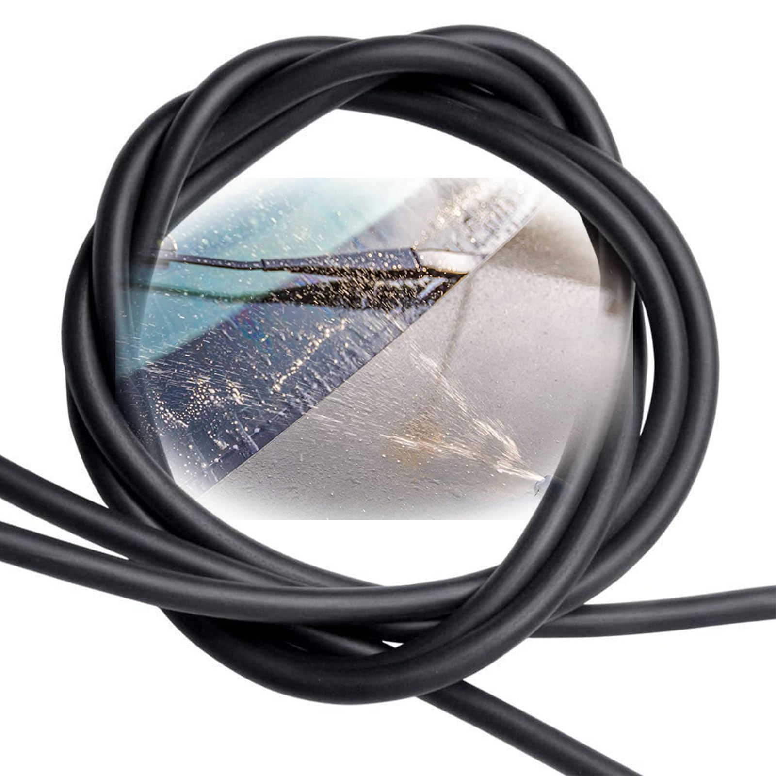 30 PCS Universal Car Windshield Washer Hose Kit - 13.1Ft/4m Durable Rubber Hose with 30 Quick-Connect Fittings - Compatible with Most Vehicle Water Pumps & Nozzles (Black) - Perfect for Car Wash, Windshield Cleaning & Fluid System Maintenance