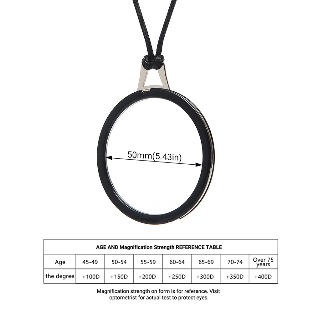 TERAISE Lightweight Reading Glasses Pendant Necklace - Anti-Loss Readers with Case for Women | Perfect for Reading, Travel & Everyday Use