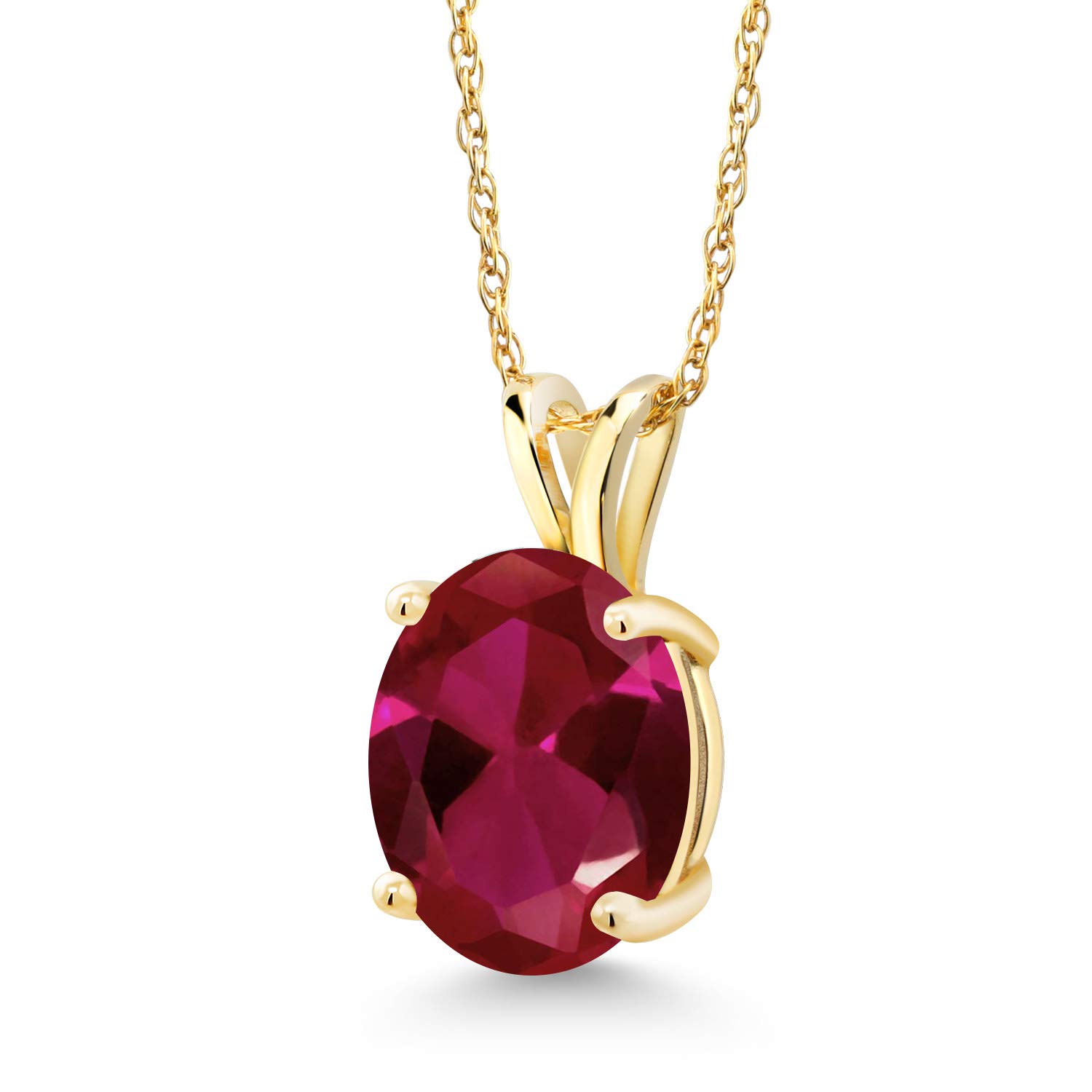 14K Yellow Gold 10X8MM Oval Birthstone Pendant Necklace for Women - Personalized Gemstone Jewelry with 18 Inch Chain | Elegant Gift for Mom, Wife, Her | Perfect for Birthdays, Anniversaries & Special Occasions