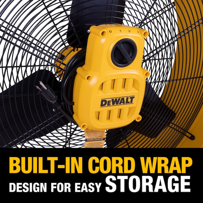 DEWALT DXF3080 30-Inch Heavy Duty Drum Fan - 8000 CFM High Velocity Industrial Air Circulator - Perfect for Warehouses, Construction Sites & Outdoor Events