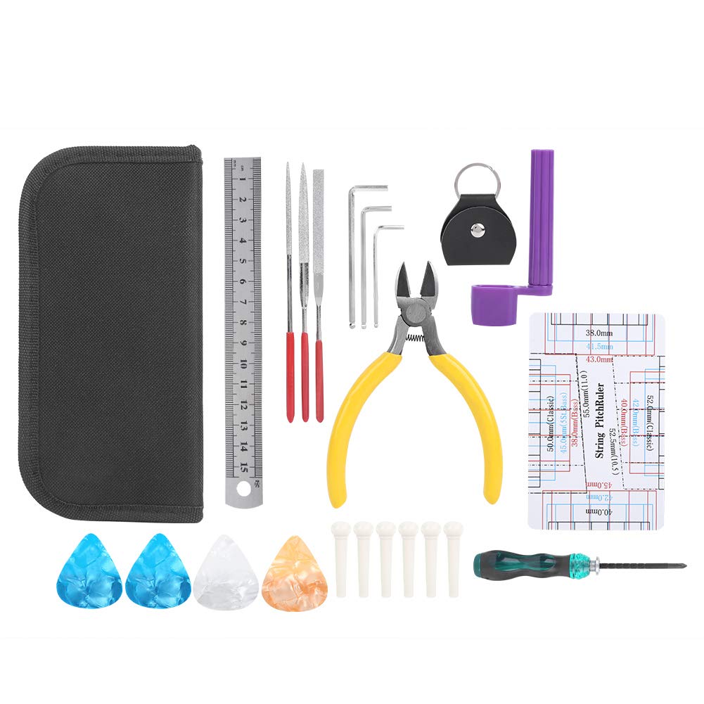 Stainless Steel All-in-One Guitar Repair Tool Kit - Professional Maintenance Tools for Guitar, Mandolin, Bass & Banjo | Perfect for Home Repair, Studio Setup & Music Store Maintenance