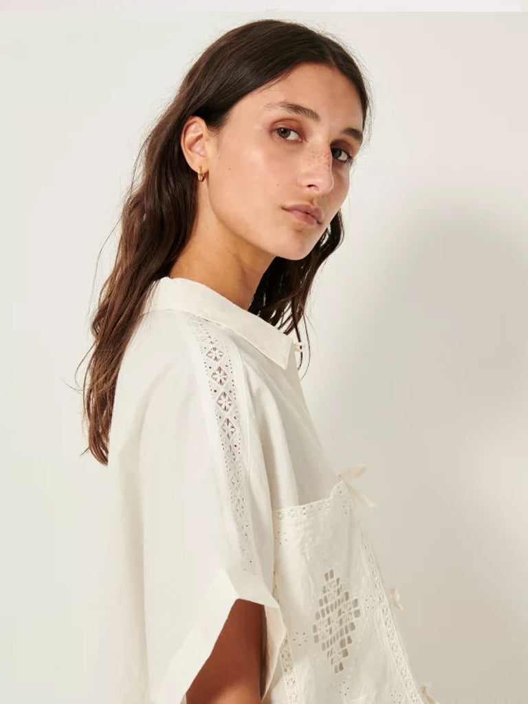 Sessun Dellani Tie Front Shirt in Guérande - Stylish Women's Blouse for Casual Wear, Office & Date Night Outfits