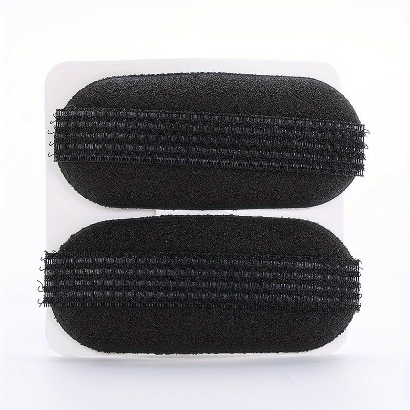 Black Hair Donut Bun Maker Set - 3 Pcs Hair Styling Donuts & 2 Pcs Volume Boosting Sponge Clips for Perfect Buns & Updos | Easy-to-Use Hair Accessories for Women | Great for Parties, Weddings & Everyday Styling