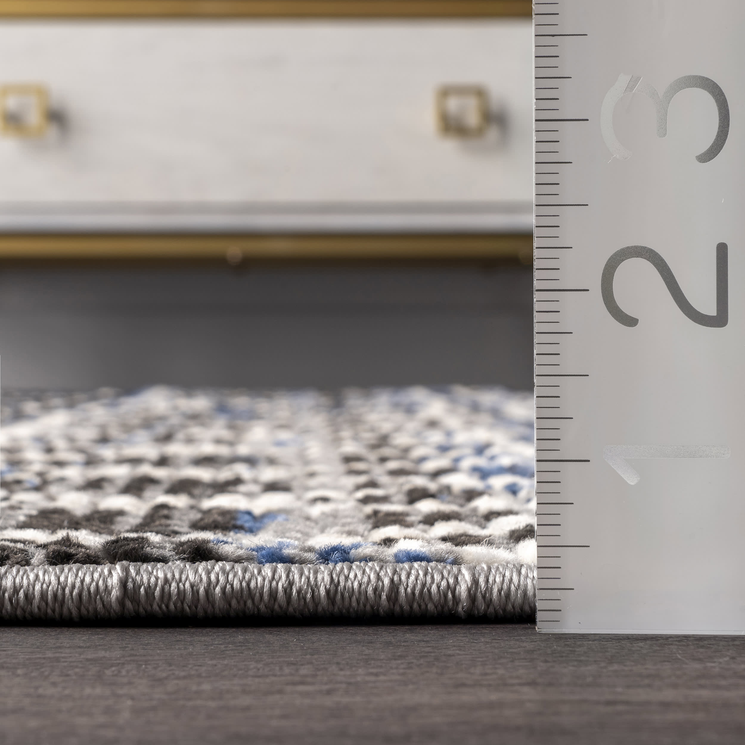 Chance Geometric Banded Rug - Blue Modern Area Rug for Living Room, Bedroom & Office Decor
