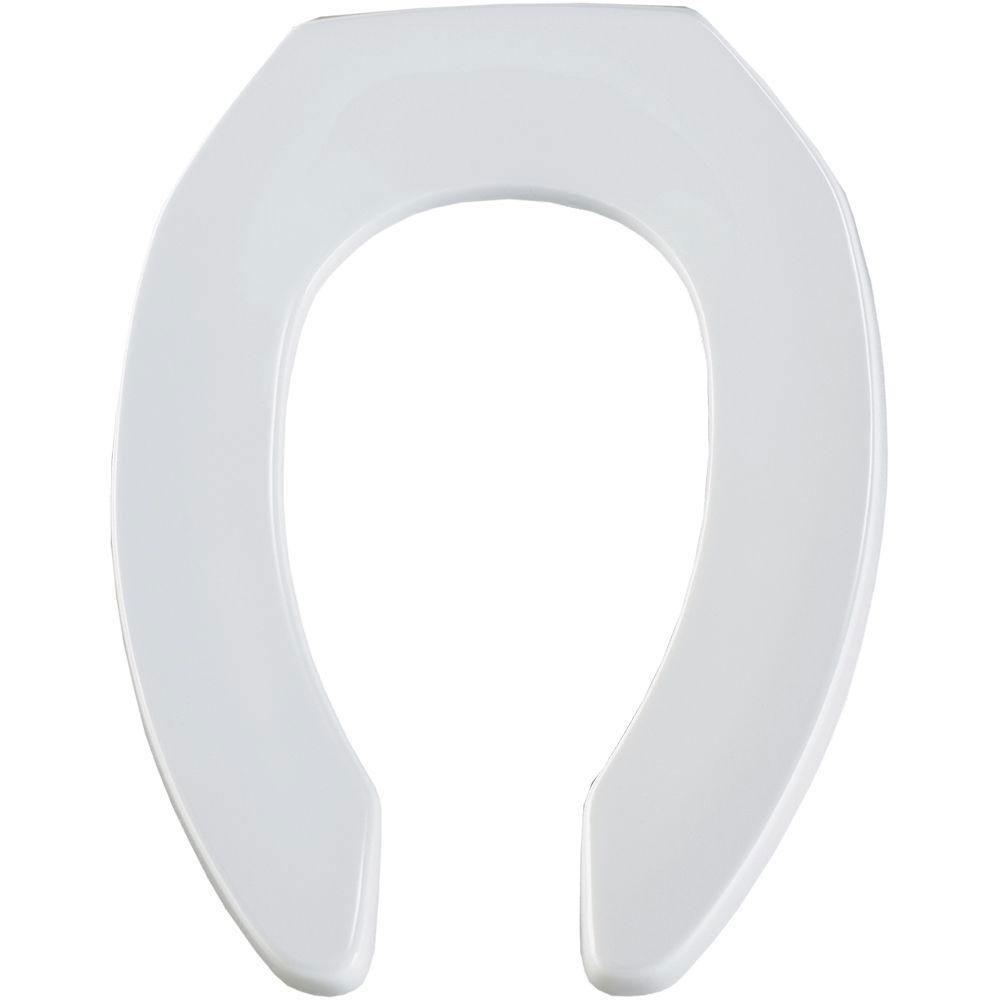 Bemis Just Lift Elongated Open Front Toilet Seat - White (Model 509954) | ADA Compliant, Easy Installation for Bathroom & Elderly Use