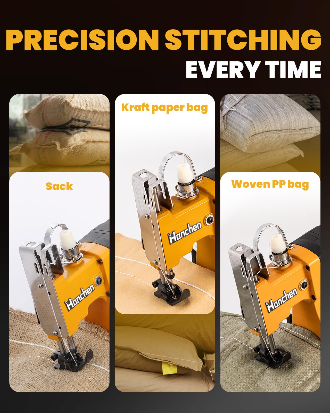 High-Speed Industrial Bag Sewing Machine - Heavy Duty Bag Sealer, Closer & Stitcher for Woven Kraft Paper, Sack & Poly Bags - CE Certified | Perfect for Packaging, Agriculture & Bulk Goods Sealing