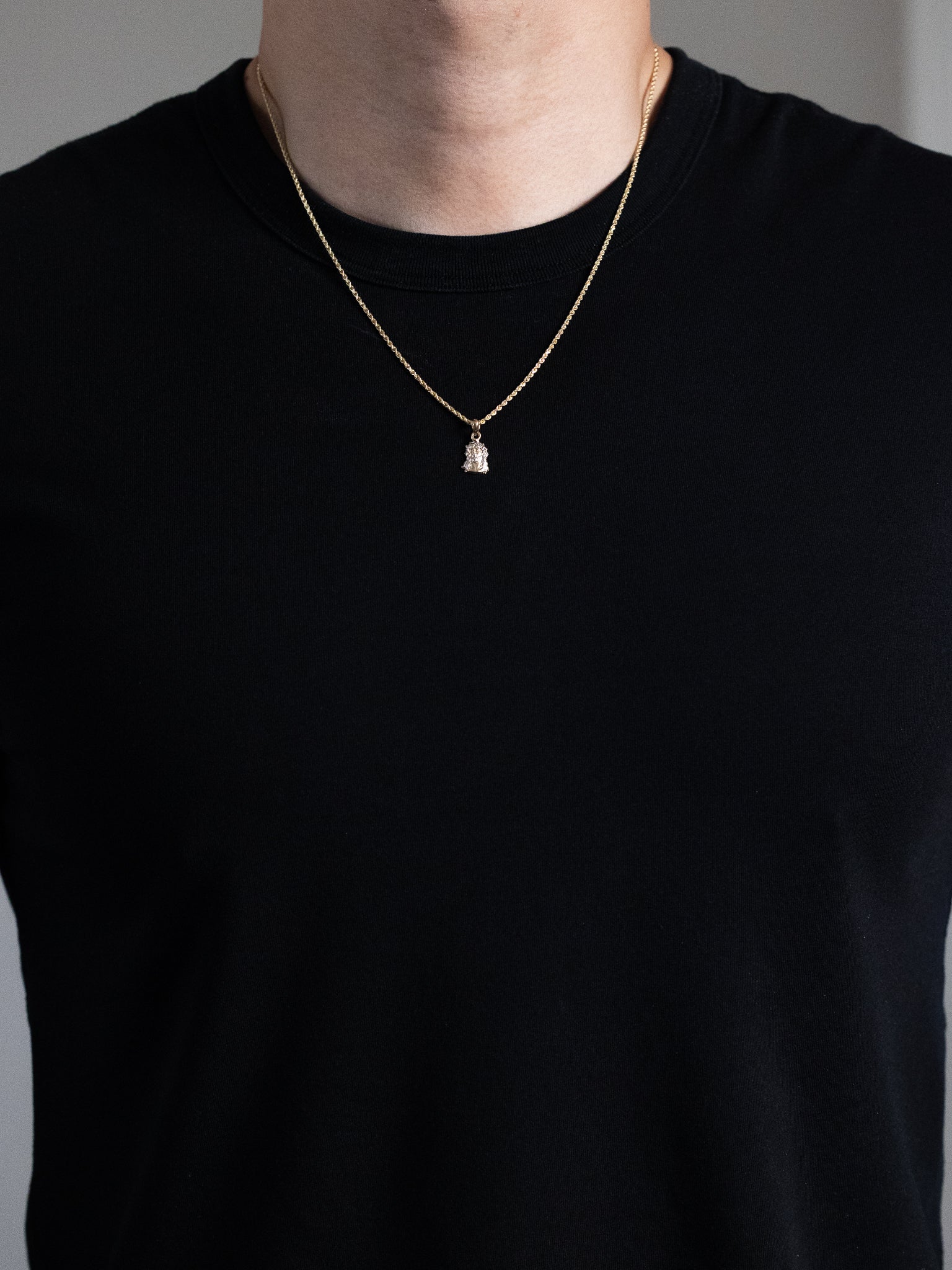 14K Gold Dainty Jesus Head Pendant Necklace for Women - Religious Jewelry Gift for Baptism, First Communion & Everyday Faith