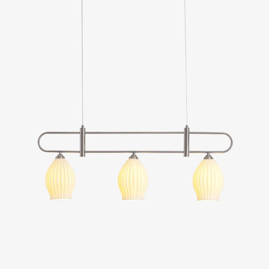 Modern Fin Pendant Light - Adjustable Hanging Ceiling Lamp for Kitchen Island, Dining Room & Bedroom | Industrial Style Lighting Fixture with Vintage Edison Bulbs