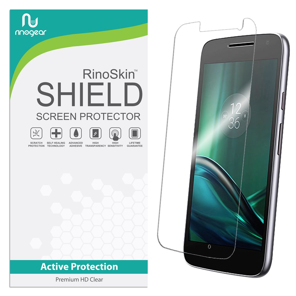 RinoGear Flexible TPU Screen Protector for Moto G4 Play - Case Friendly, Full Coverage Clear Film - Perfect for Everyday Use & Outdoor Protection