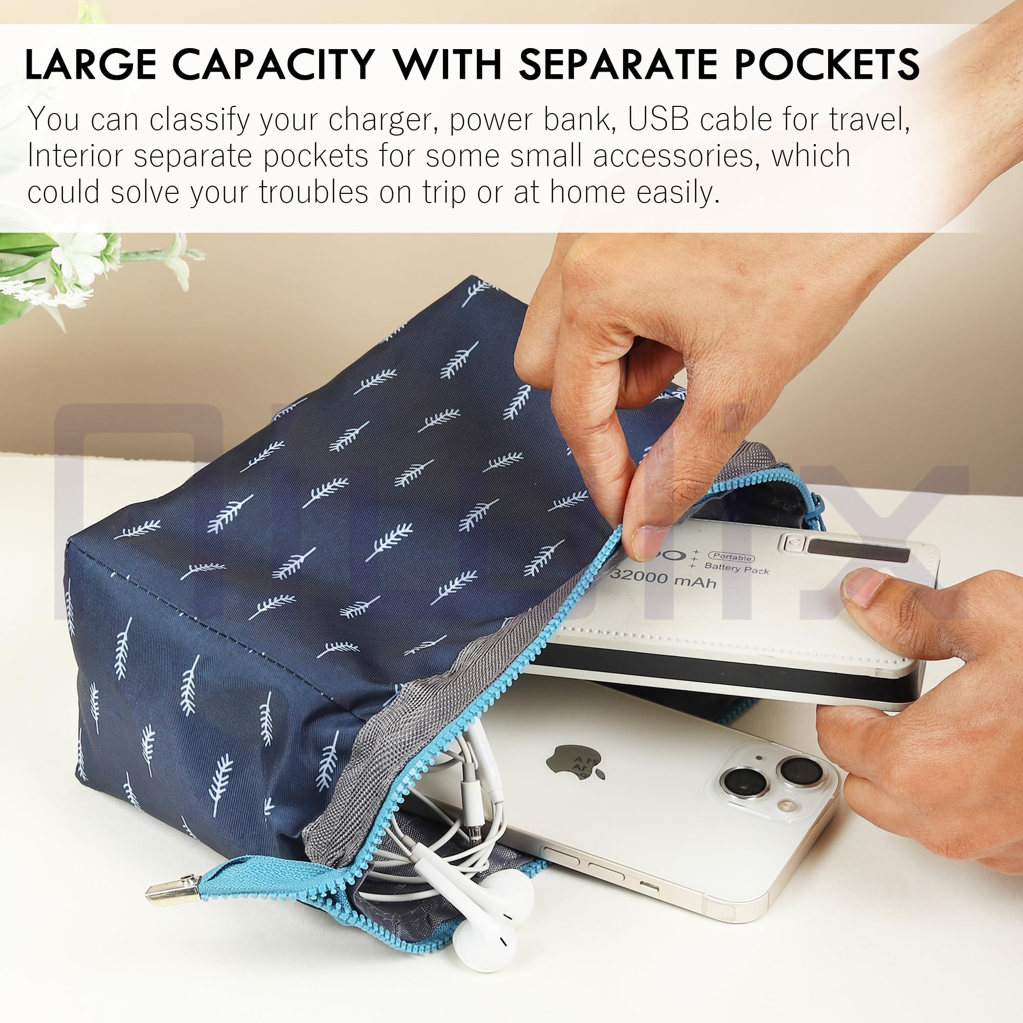 Niwlix Makeup Pouch 2 Styles - Travel Cosmetic Organizer & Toiletry Wash Bag for Women & Girls | Perfect for Vacation, Gym, and Daily Essentials Storage