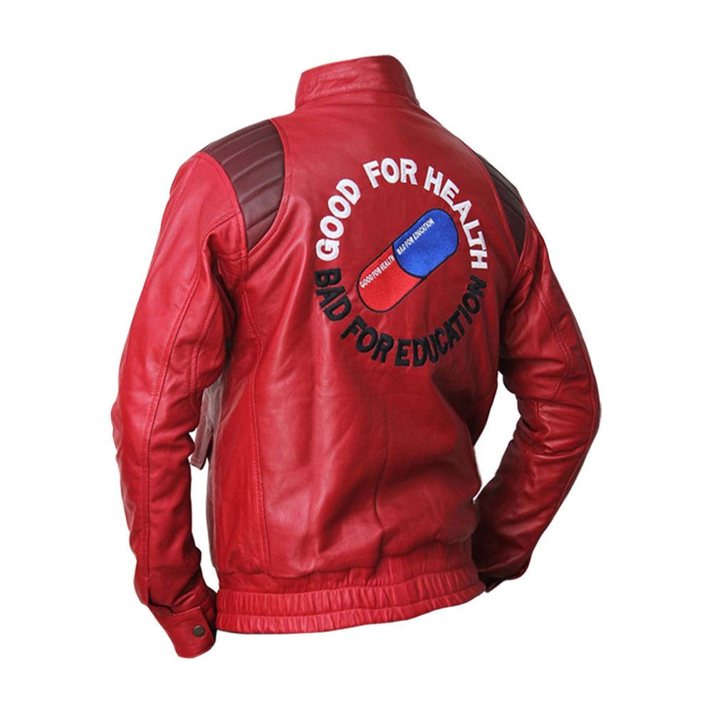 Men's Akira Kaneda Anime Japanese Style Red Genuine Leather Biker Jacket | Retro Sci-Fi Fashion | Perfect for Cosplay, Motorcycle Riding & Streetwear