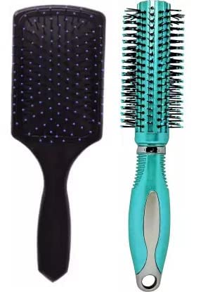 Round Rolling Curling Roller Comb Hair Brush & Silicone Massage Bath Shower Brush with Soap Dispenser - Perfect for Hair Styling, Scalp Massage, and Relaxing Bath Time