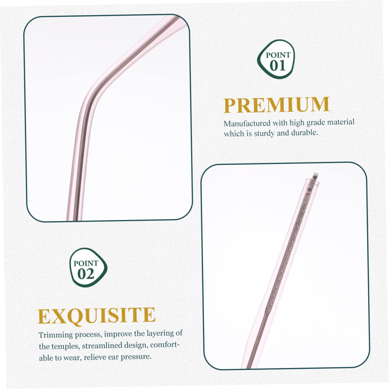 Healvian 4 Pairs Glasses Arm Replacement - Metal Crystal Frame for Men & Women | Eyewear Accessories for Daily Use