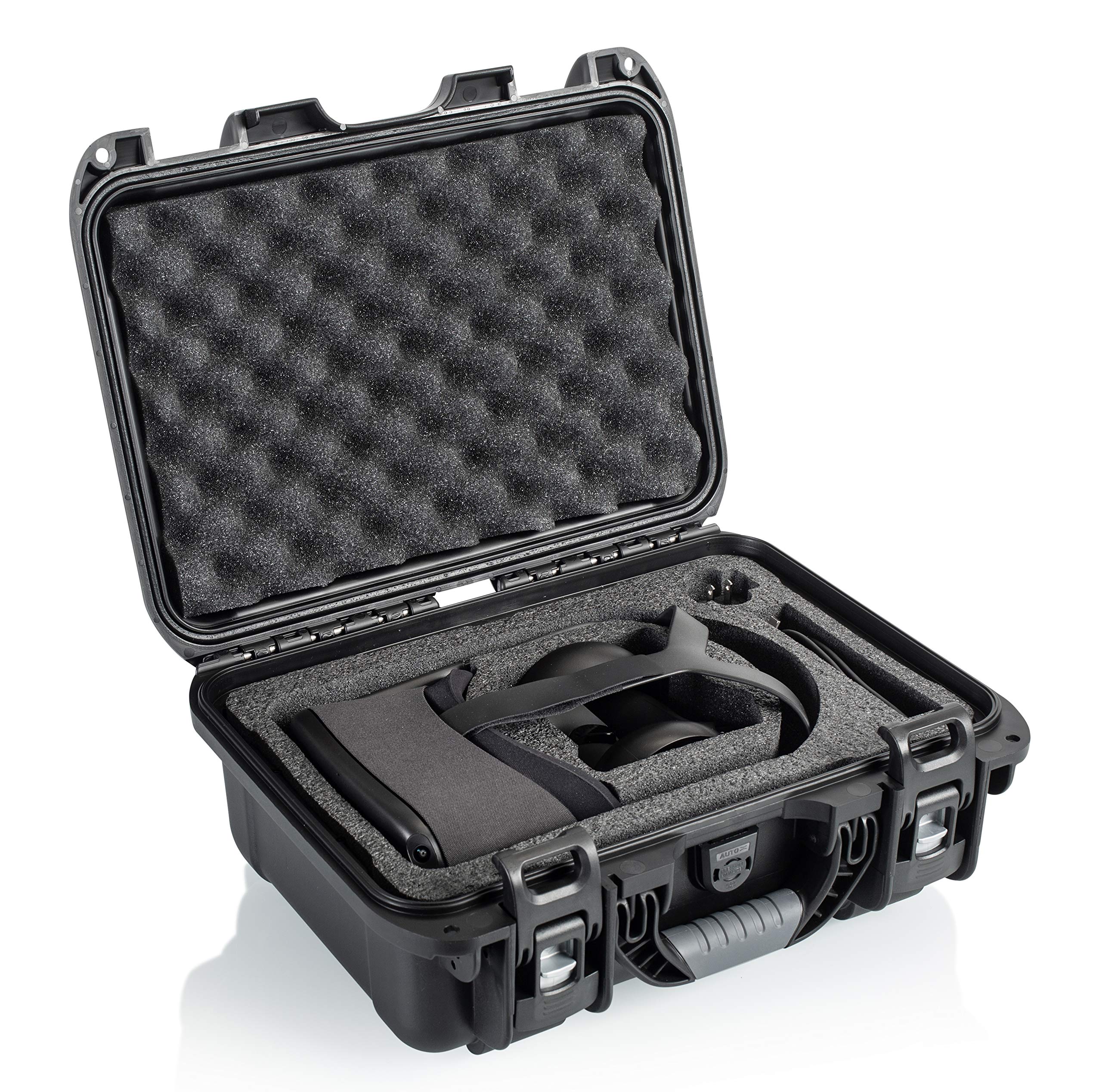 Slappa Waterproof and Dustproof Protective Case with Custom Cut Foam for Oculus Quest VR Headset | Shockproof Storage for Travel & Gaming Accessories | SL-OCULUSQUEST-BLK