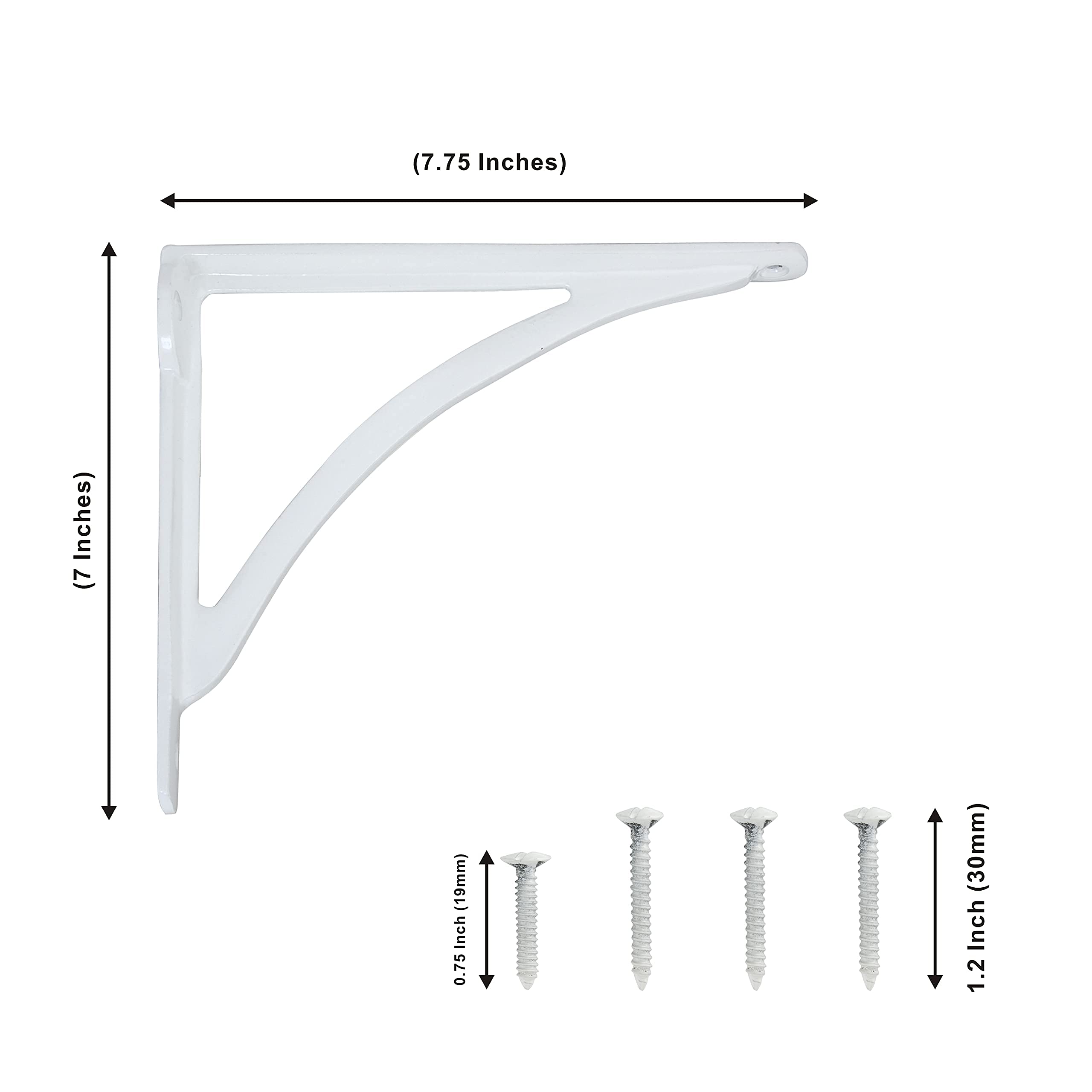 Heavy Duty Black Shelf Brackets 7.75