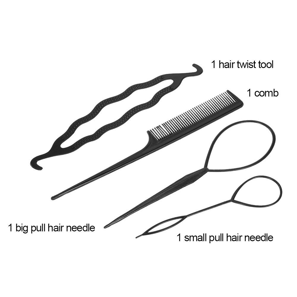 Maahal™ 4Pcs Hair Twist Styling Clip Stick Pin Bun Braid Maker Kit - Hair Accessories for Women & Girls, Perfect for Updos, Ponytails & Braiding - Great for Daily Use, Parties & Special Occasions
