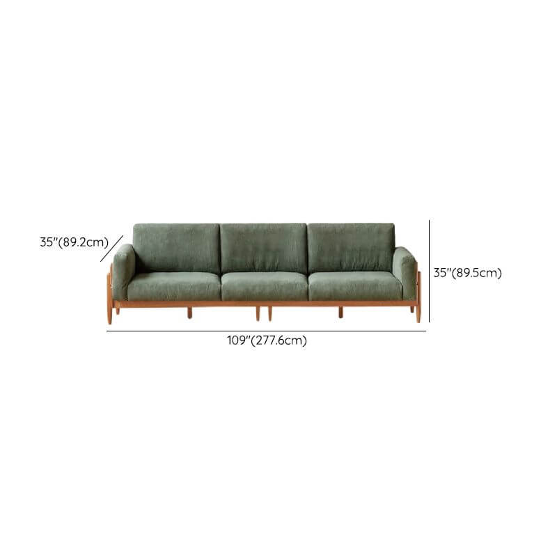 Minimalist 3-Seater Sofa in White, Olive Green & Sepia - Modern Solid Color Couch for Living Room, Lounge & Office