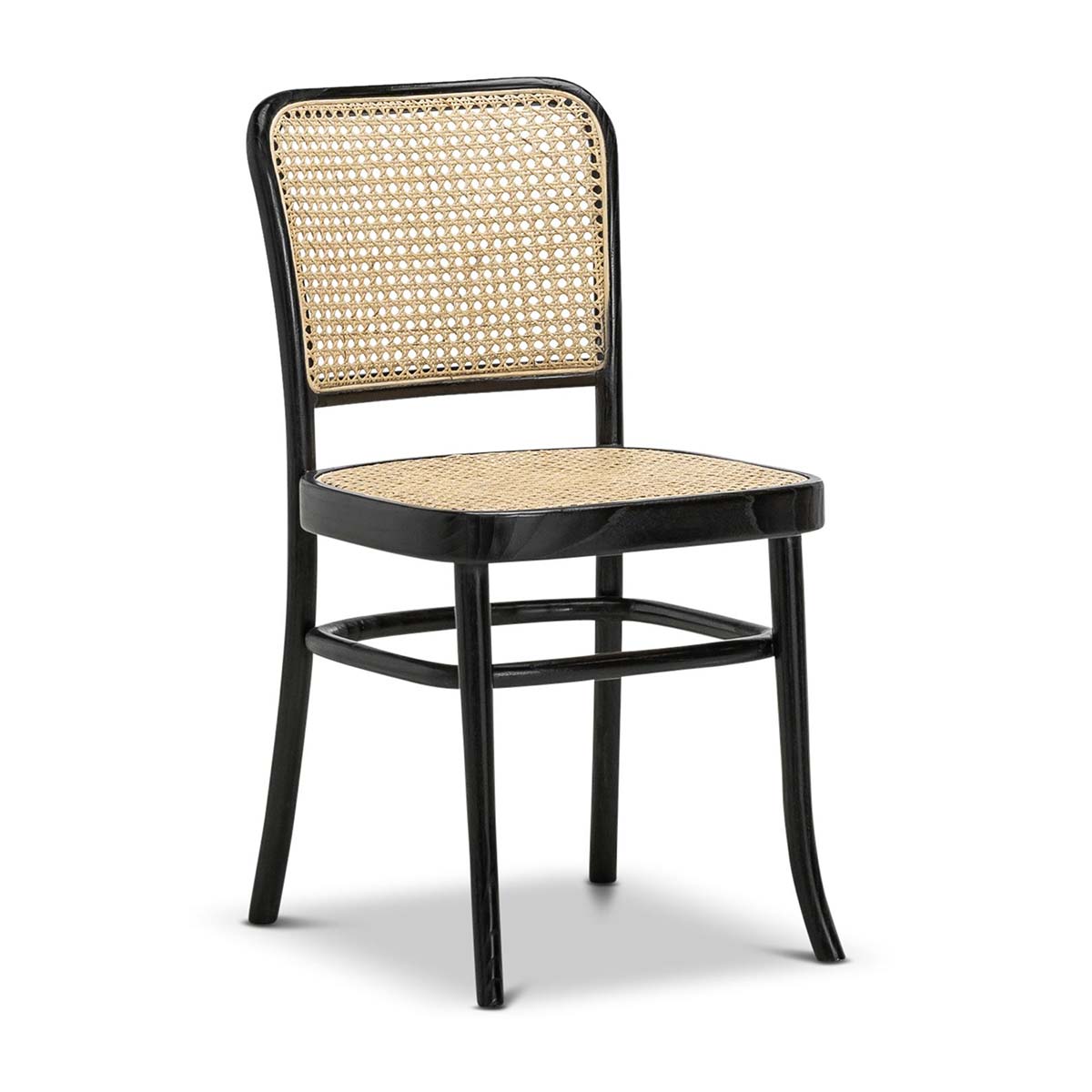 Modern Bentwood Rattan Dining Chairs Set of 2 - Natural Woven Seat & Sturdy Wooden Frame - Perfect for Kitchen, Dining Room, or Breakfast Nook