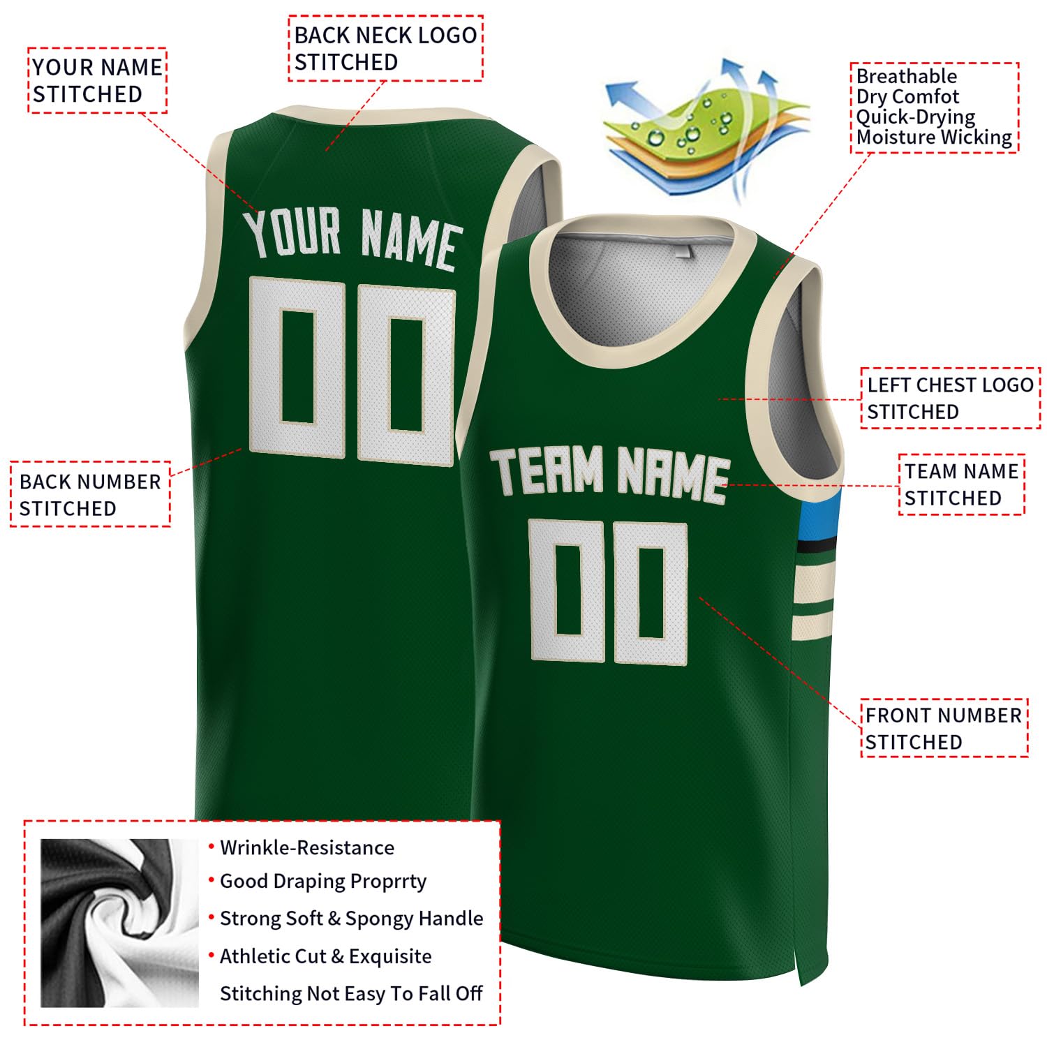 Custom Basketball Jerseys Personalized with Name & Number - Men's Women's Youth Kids Basketball Uniforms for Team Games, Practice & Fan Wear