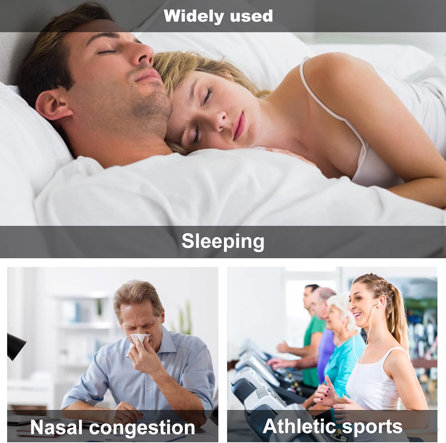 60 Count Nasal Strips for Snoring Relief & Better Sleep | Extra Strength Breathe Right Strips to Reduce Nasal Congestion | Improves Athletic Performance & Nighttime Breathing | Perfect for Sports, Allergies, and Sleep Apnea Relief