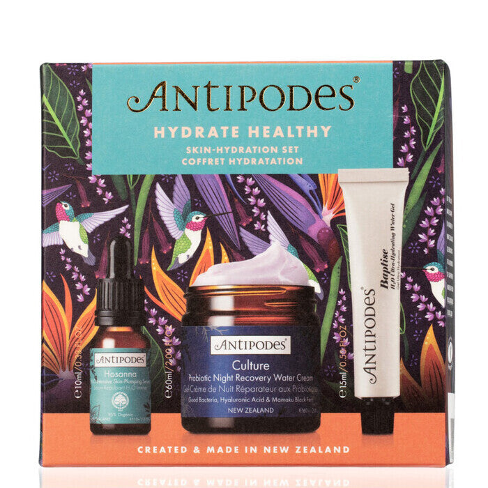 Antipodes Hydrate Healthy Skin Hydration Set - Organic Skincare Gift Set for Dry & Sensitive Skin | Daily Moisturizing Routine, Spa Day Self Care, Vegan Beauty Essentials