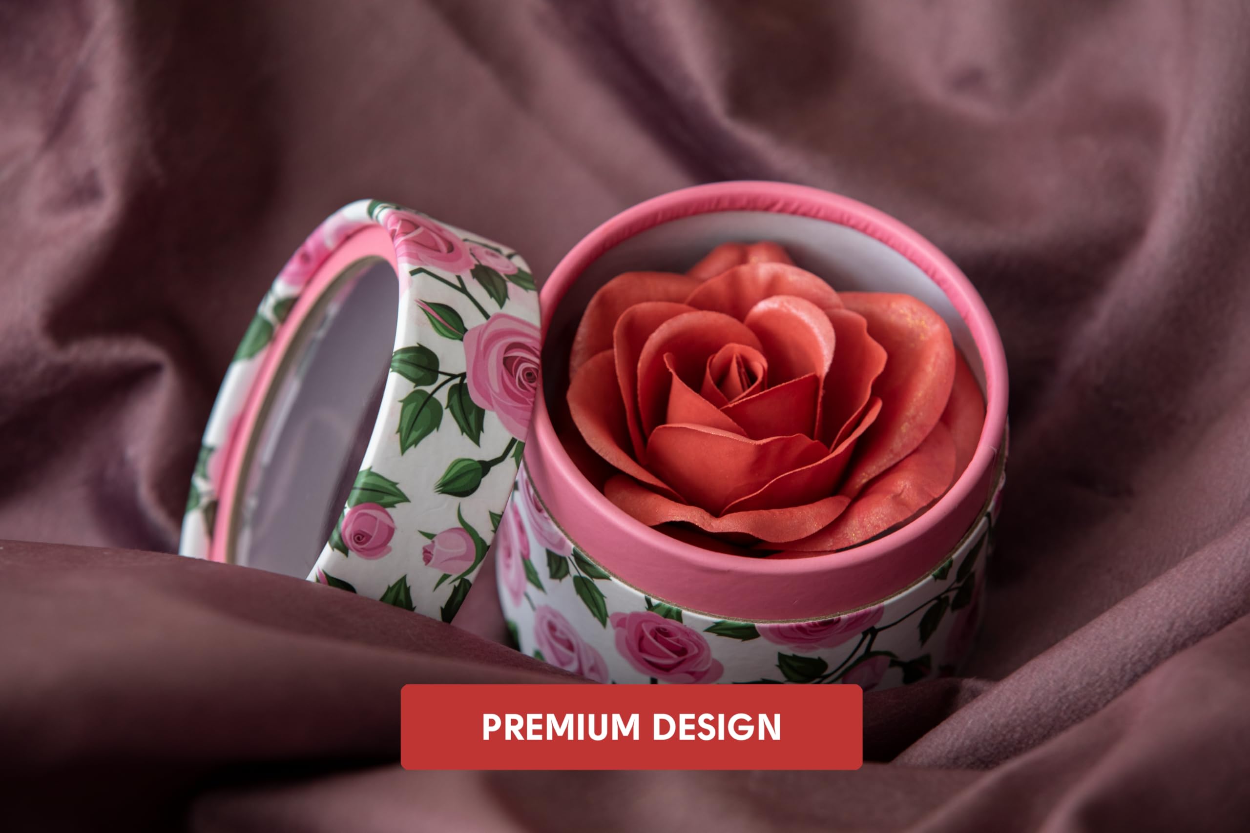 3D Rose Petal Makeup Blush - Highlighter & Gift Set | Rare Beauty Blush in Real Rose Flower Shape | Red & Orange Shades for Cheeks & Contouring | Perfect for Weddings, Parties & Everyday Glam