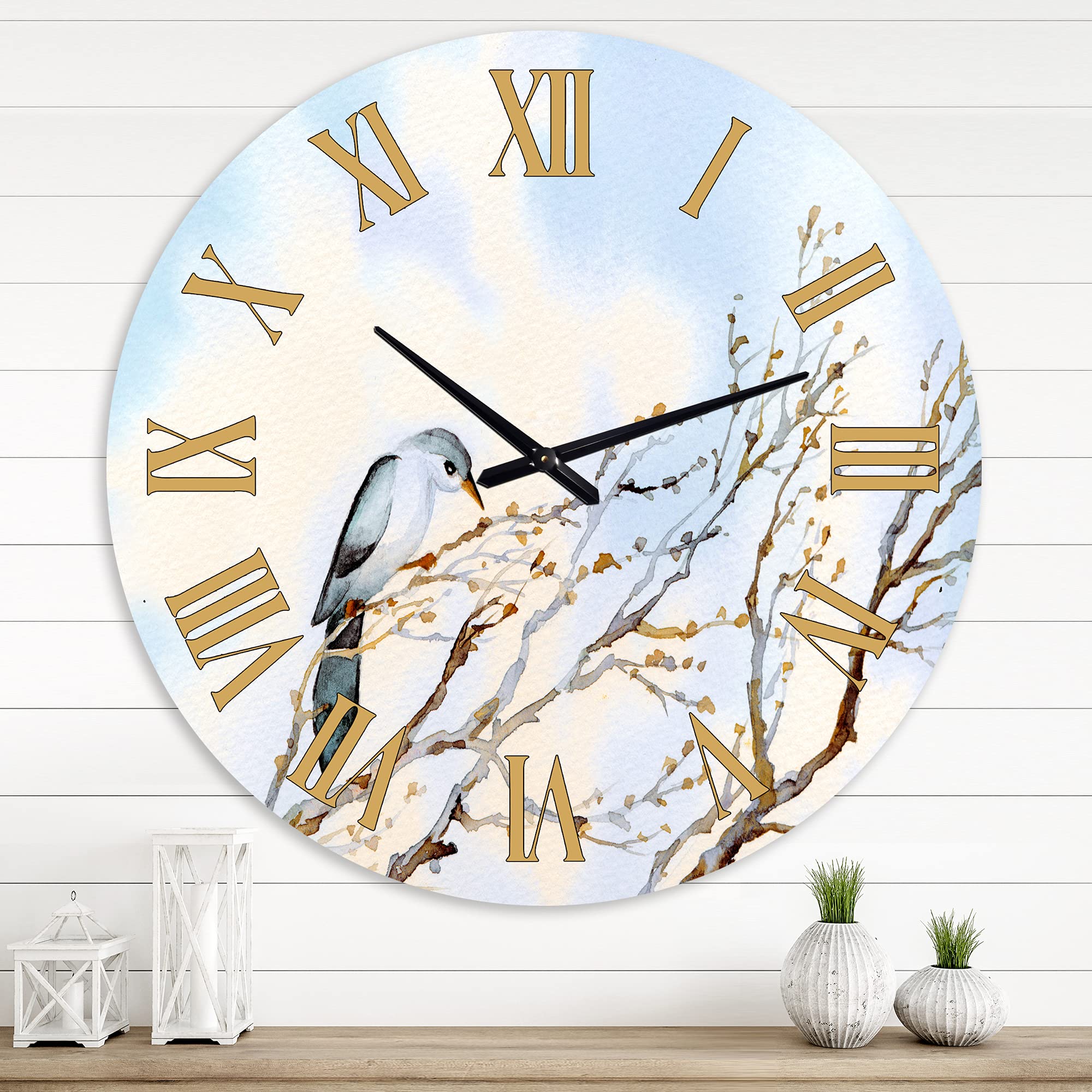 Vintage Big Old Dead Barren Twig Yard Animal Wall Clock - Large Decorative Traditional Clock for Living Room, Bedroom & Office - Perfect Home Décor Gift