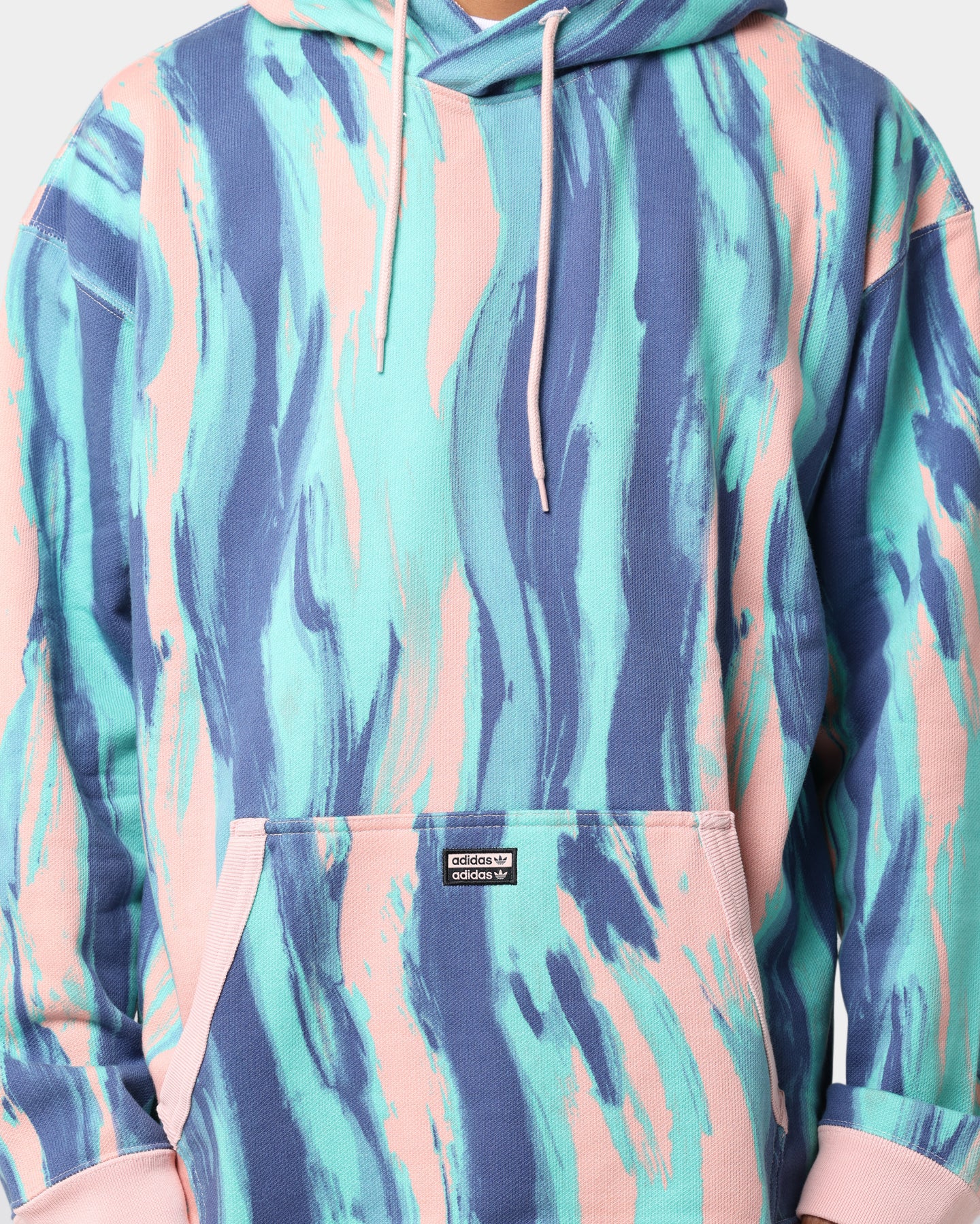 Adidas Women's Marbled Paint Hoodie - Vapour Pink/Mulberry Pullover Sweatshirt | Casual Streetwear for Gym, Running & Everyday Wear