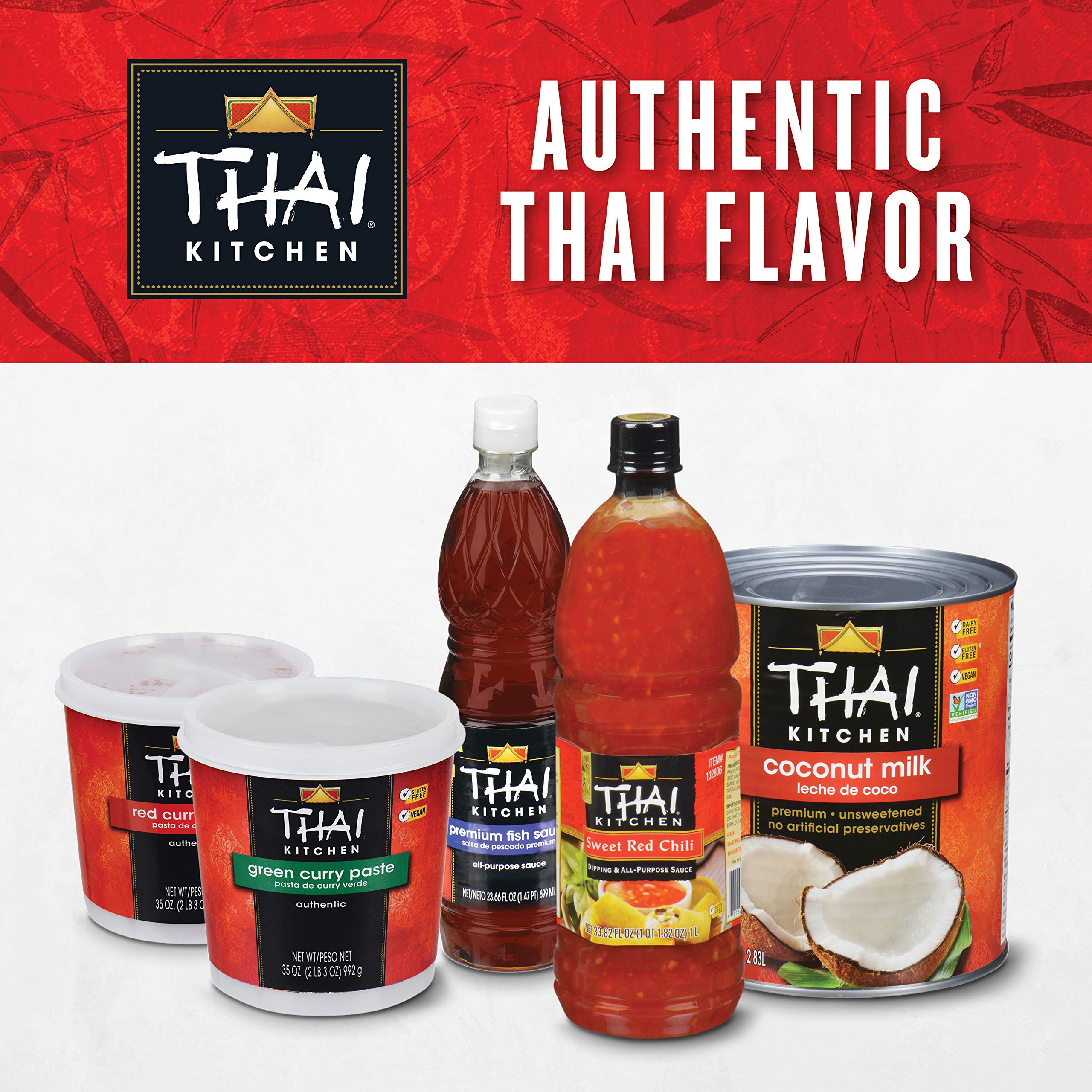 Premium Unsweetened Thai Kitchen Coconut Milk, 96 fl oz (Pack of 6) - Dairy-Free, Vegan, Gluten-Free for Curries, Sauces, Soups, Desserts & Drinks | Perfect for Thai Cooking, Smoothies, Coffee Creamer & Baking