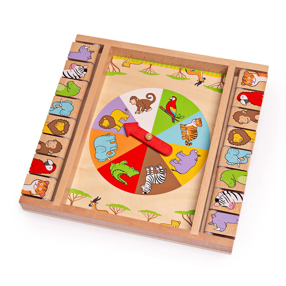 Bigjigs Toys Animal Shut The Box Game - Fun Wooden Math Learning Toy for Kids Ages 3+ - Perfect for Family Game Night & Preschool Educational Activities