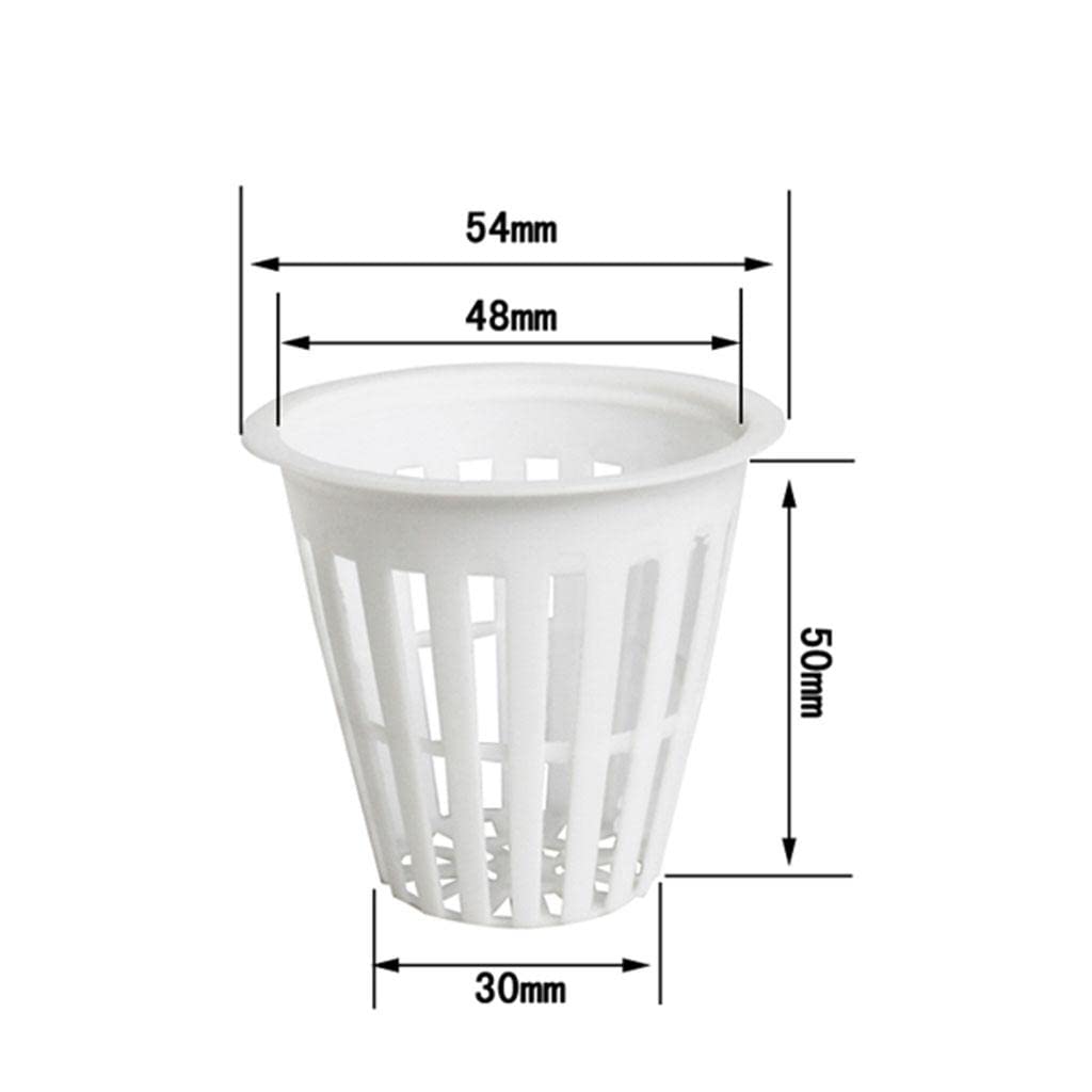 5 Pack Heavy Duty 2 Inch Net Pots for Hydroponics & Aquaponics - Wide Rim Slotted Mesh Plant Cups (White) - Perfect for Indoor Herb Gardens, Seed Starting & Hydroponic Systems
