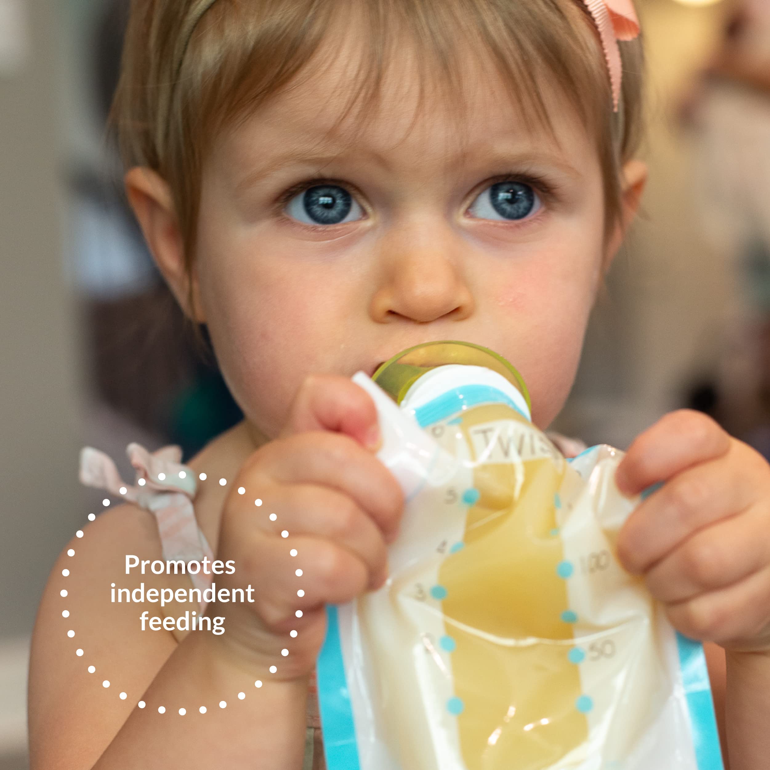 Kiinde Foodii Baby Food and Formula Storage Pouches - 40 Pack Disposable Squeeze Pouches for Homemade Purees | Convenient Baby Food Maker System for Infants & Toddlers | Perfect for On-the-Go Feeding, Daycare & Travel
