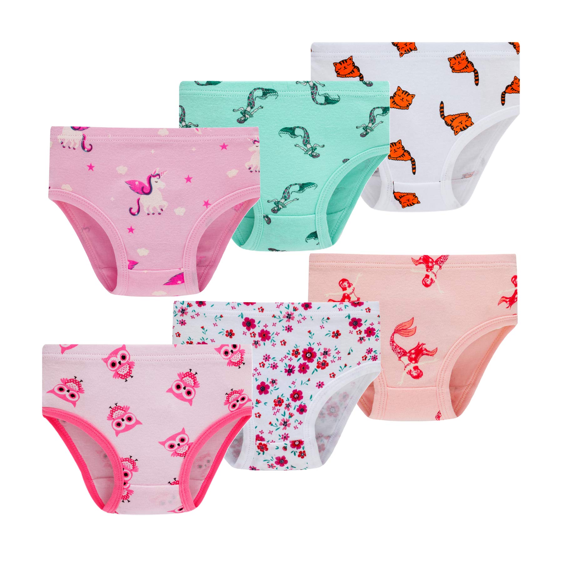 Winging Day Girls' 100% Cotton Underwear - Soft Breathable Panties for Kids & Toddlers - Perfect for School, Playtime & Everyday Comfort
