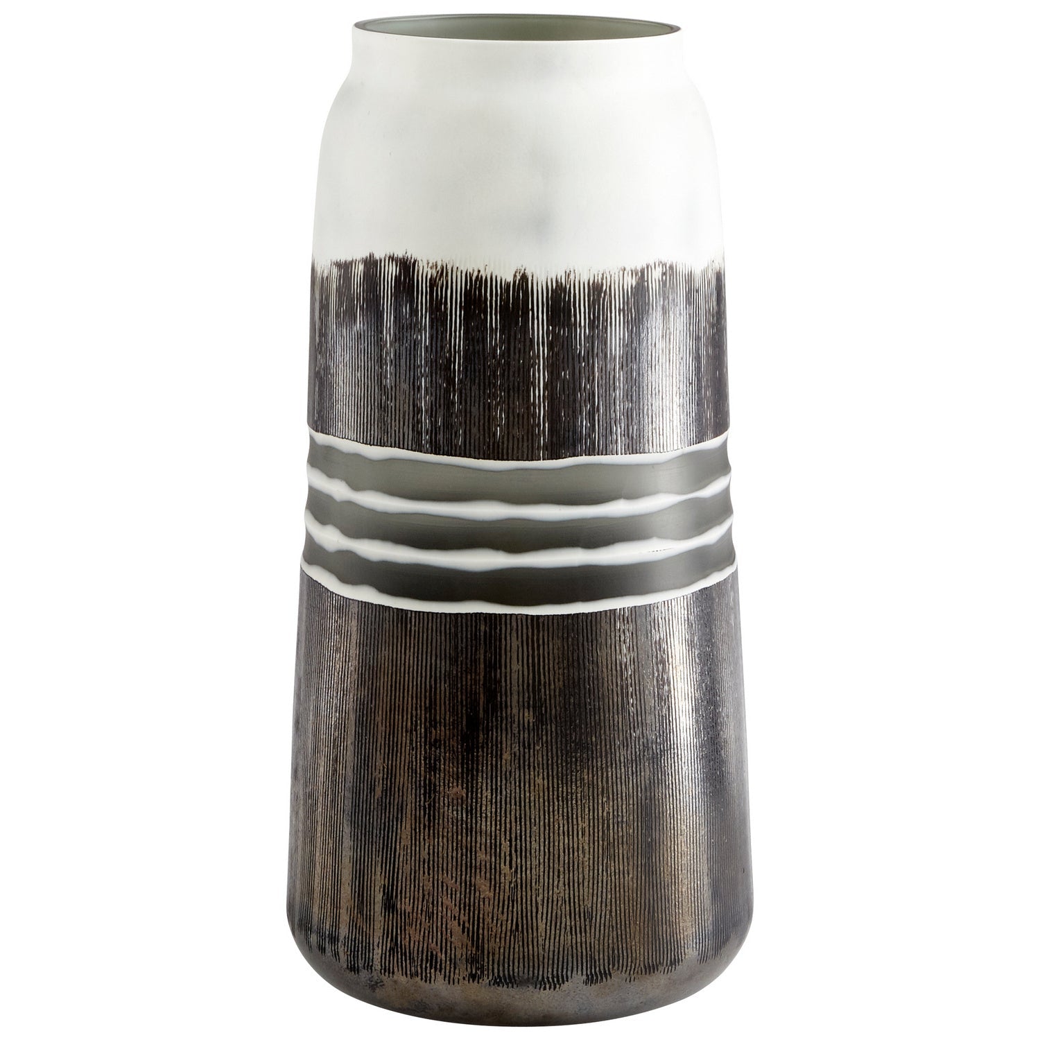Cyan Design 10855 Borneo Vase - Small Black and White Ceramic Vase for Home Decor, Wedding Centerpiece & Tabletop Display