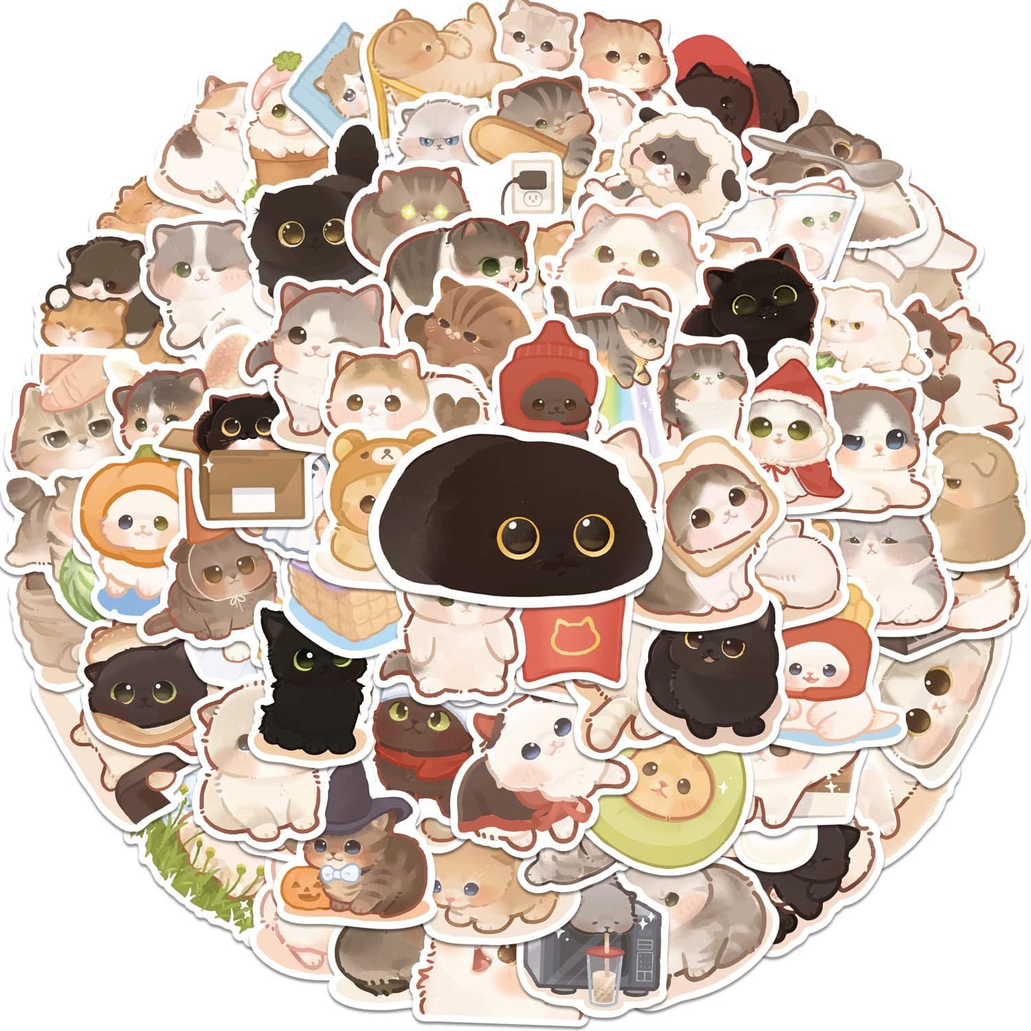 150 Cute Cat Stickers - Waterproof Pet Decals for Water Bottles, Laptops & DIY Crafts - Perfect for Kids, Scrapbooking & Home Decor
