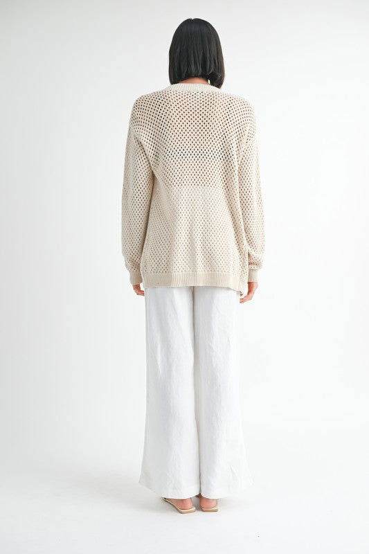 Crochet Button Up Cardigan for Women - Lightweight Summer Cover-Up for Beach, Office & Casual Outfits