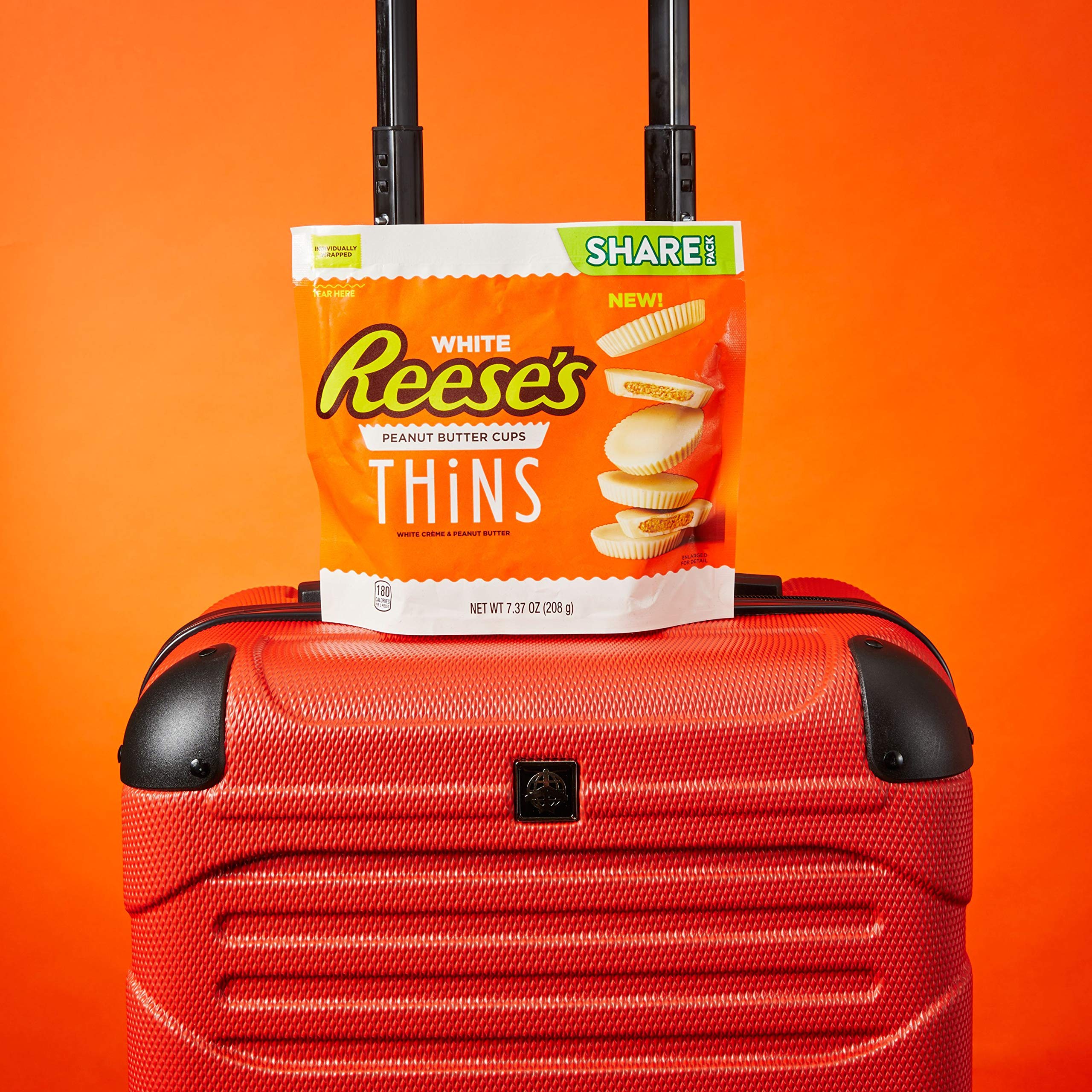 Reese's THiNS White Creme Peanut Butter Cups Candy - 8 Count (7.37oz) Share Pack - Perfect for Halloween, Parties & Office Snacks