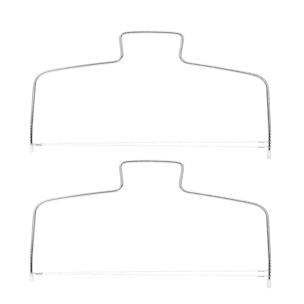 Haofy 2-Piece Adjustable Cake Cutter with Stainless Steel Wires - Professional Cake Slicing Tool for Home Bakers & Cake Shops - Perfect for Birthday Cakes, Wedding Cakes & Pastry Cutting