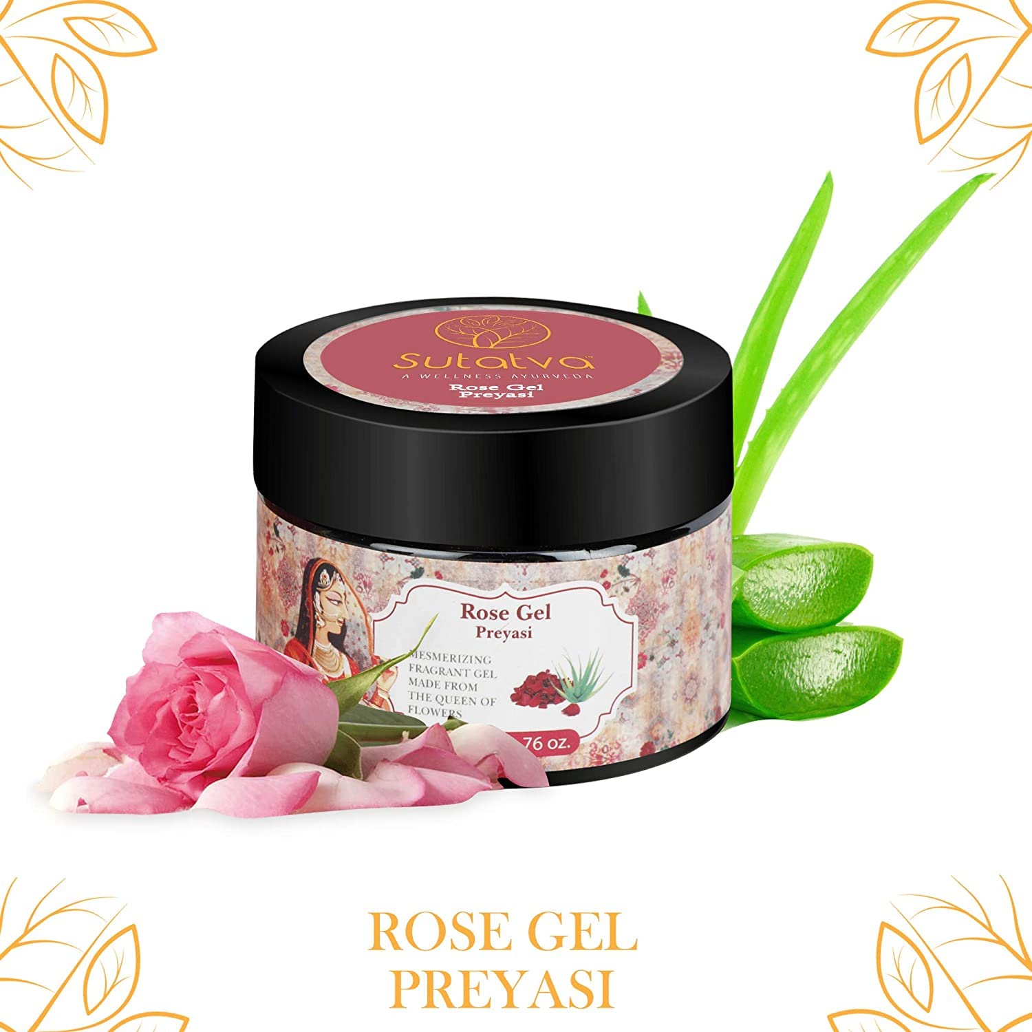 Handmade Rose Petal Gel by Iqra Sutatva Nature Care - Organic Facial Moisturizer for Dry Skin, Natural Skincare for Women & Men | Perfect for Night Routine & Spa Days